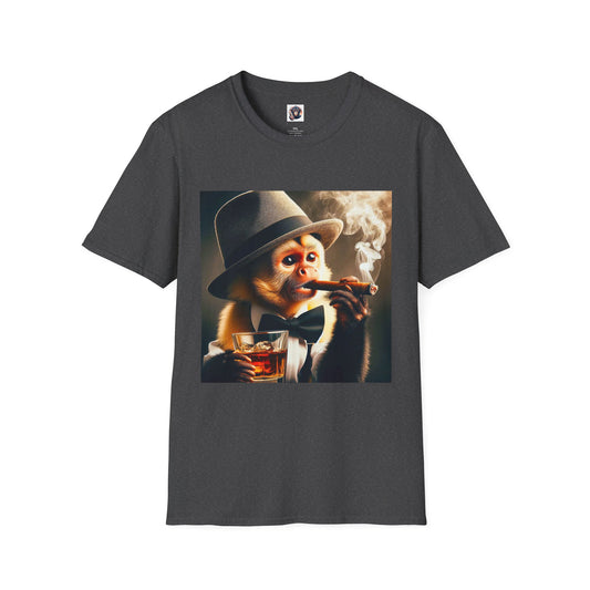 Capuchin Monkey cigar smoker T-Shirt Printify XS Dark Heather