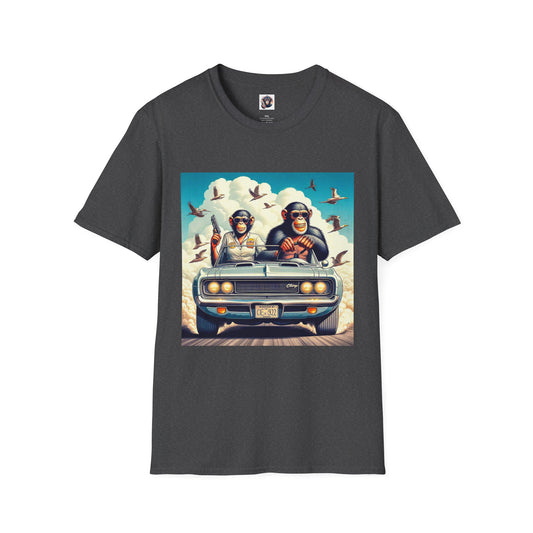 Wacky Chimp driving fun T-Shirt Printify XS Dark Heather
