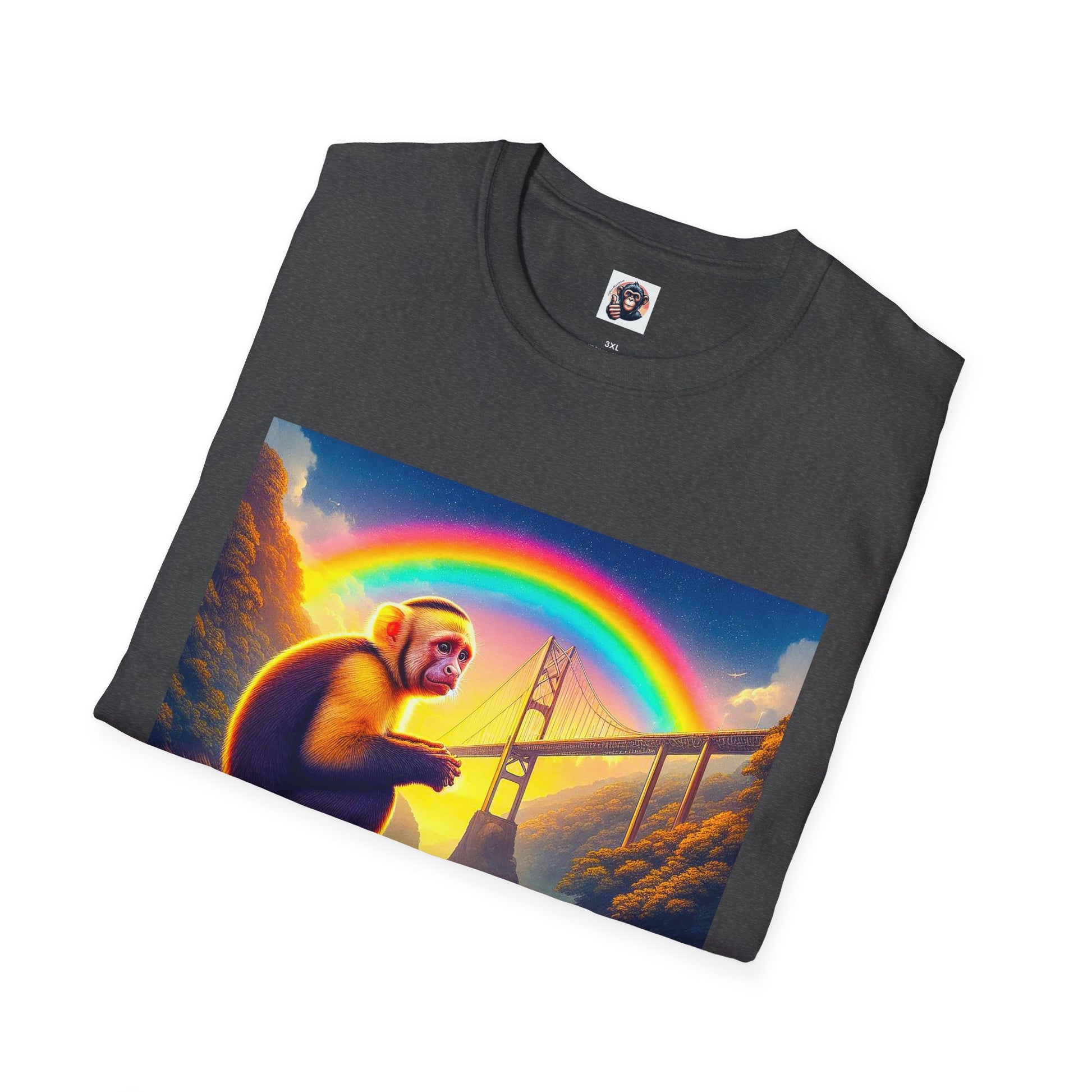 Capuchin Monkey rainbow bridge shirt T-Shirt Printify