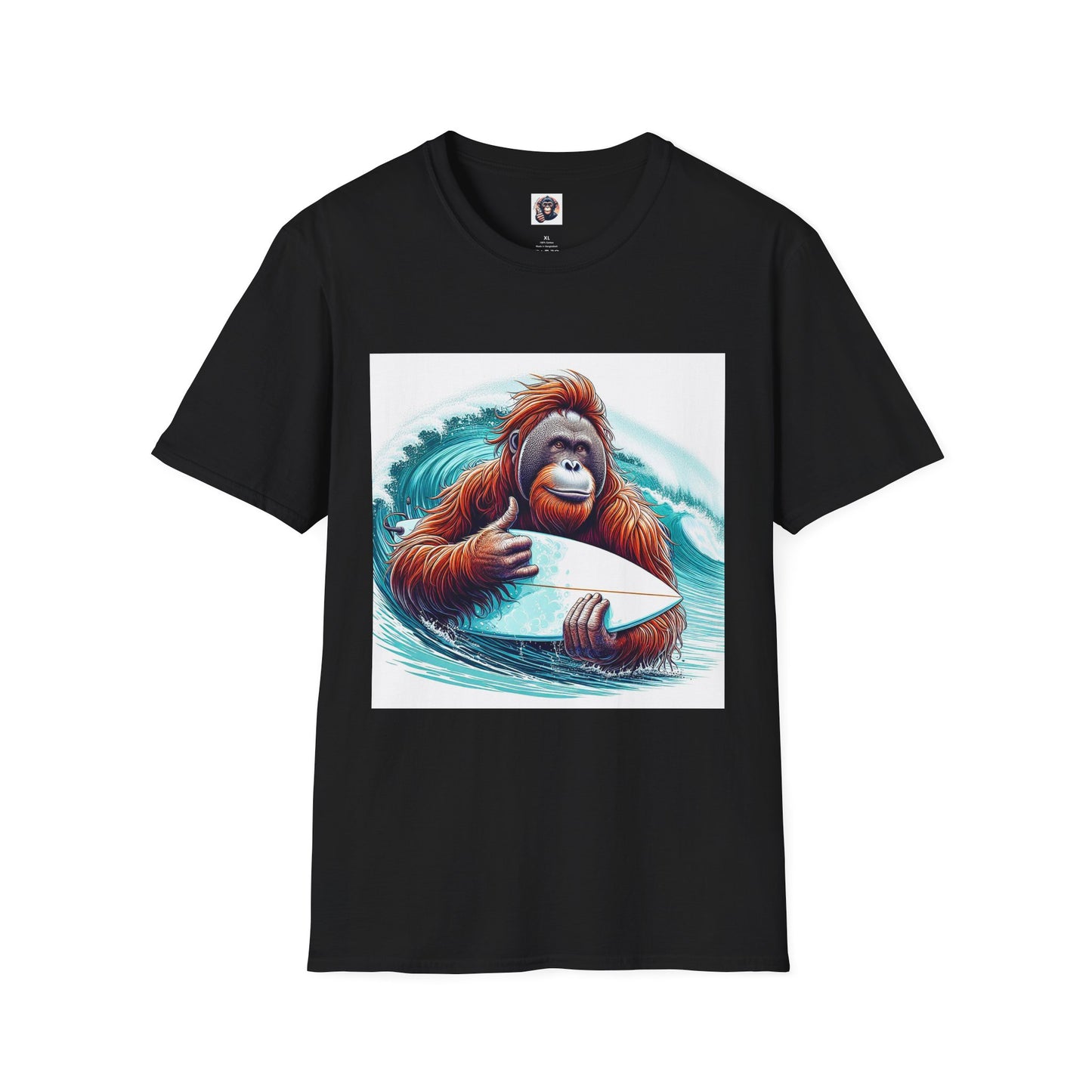 Orangutans surfer T-Shirt Printify XS Black