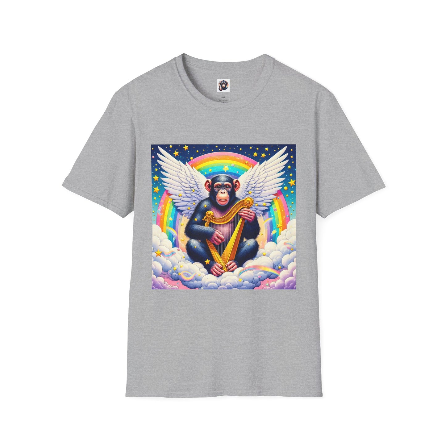 Bonobo harp player T-Shirt Printify XS Sport Grey