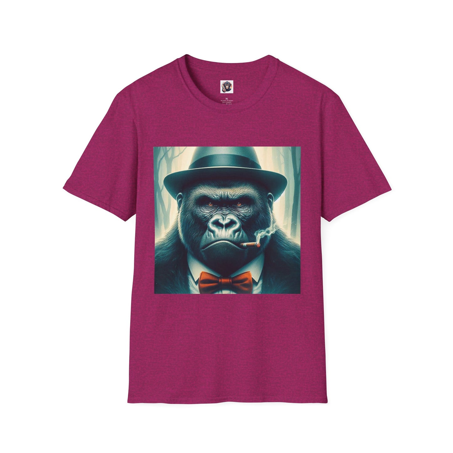 Gorilla cigar smoking T-Shirt Printify S Antique Heliconia