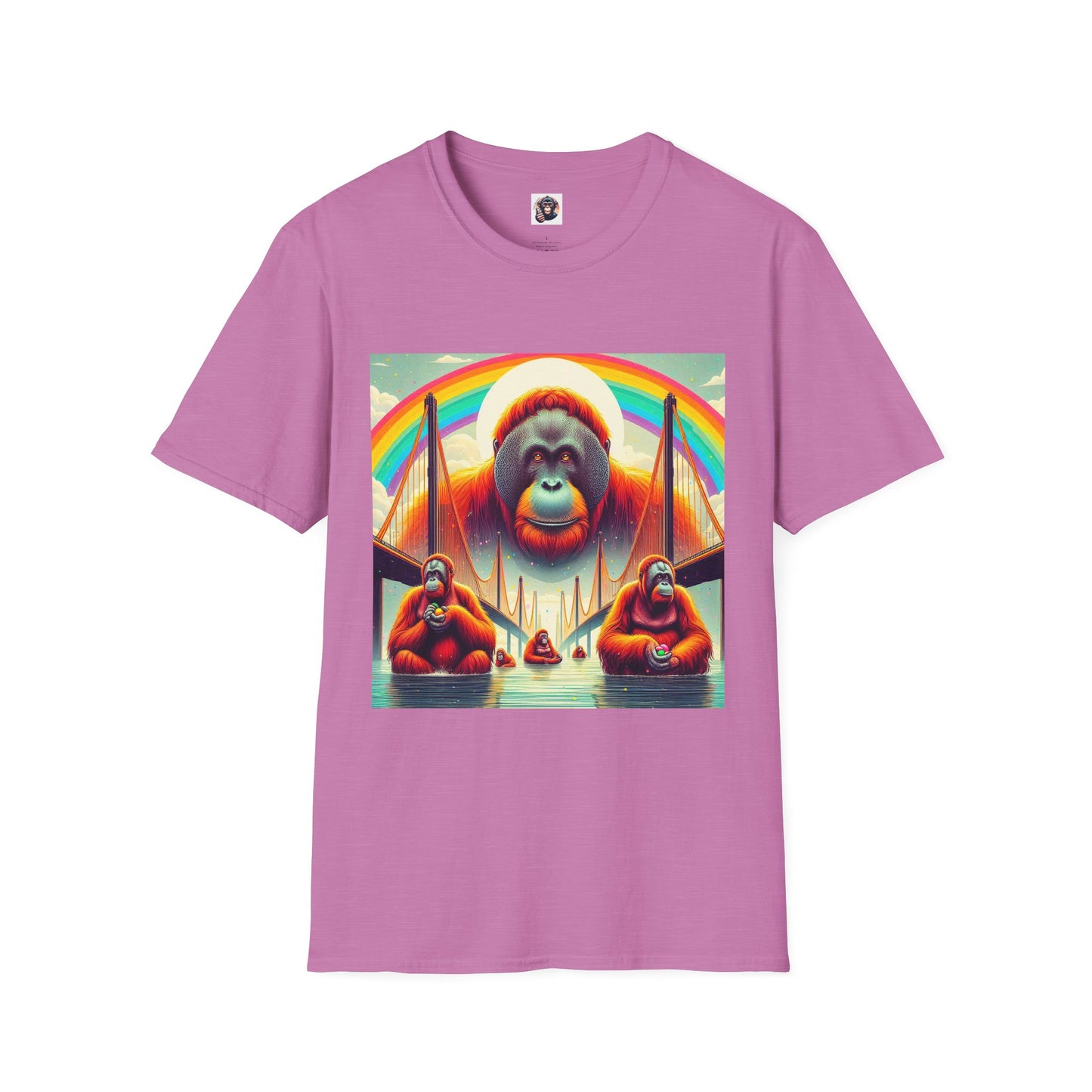 Orangutans rainbow T-Shirt Printify S Heather Radiant Orchid