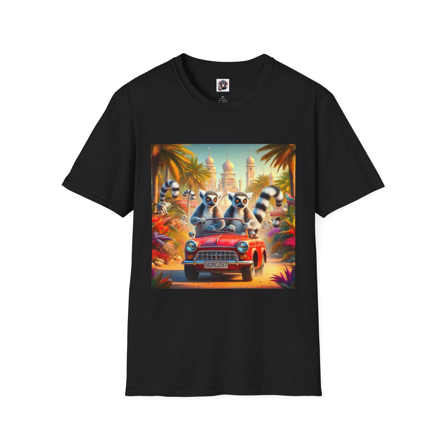 Wacky Lemurs red car T-Shirt Printify XS Black