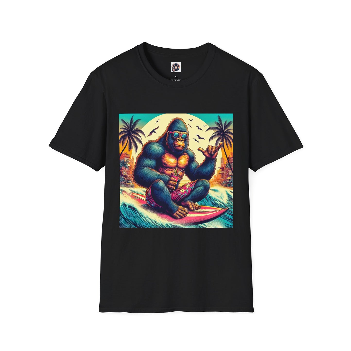 Gorilla T-Shirt Printify S Black