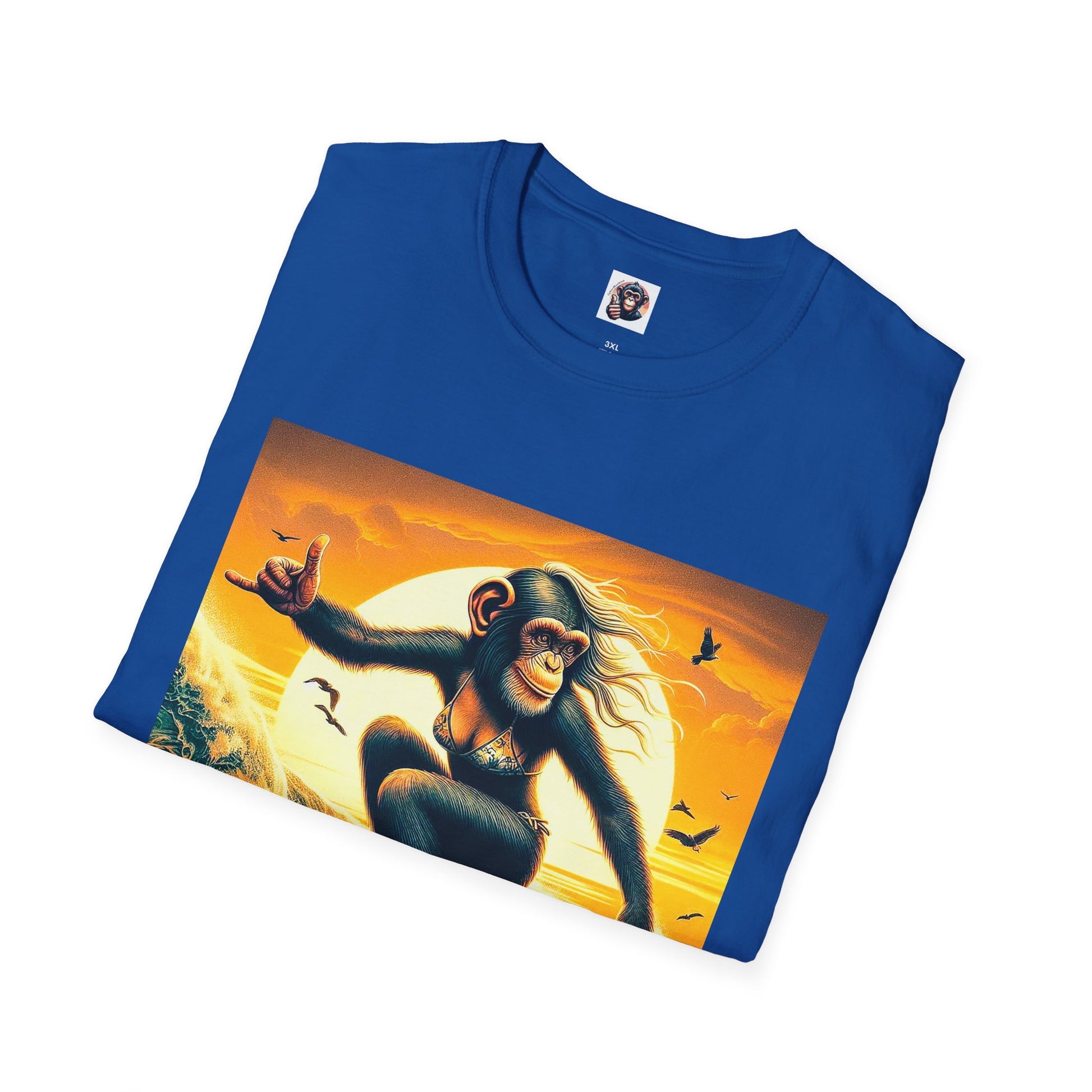 Chimp surfing queen T-Shirt Printify