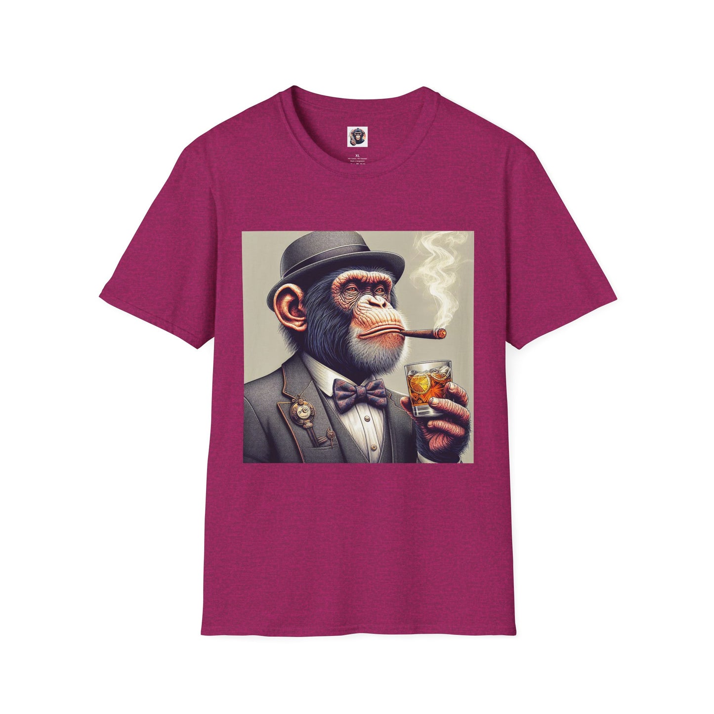 Chimp smoking shirt T-Shirt Printify S Antique Heliconia