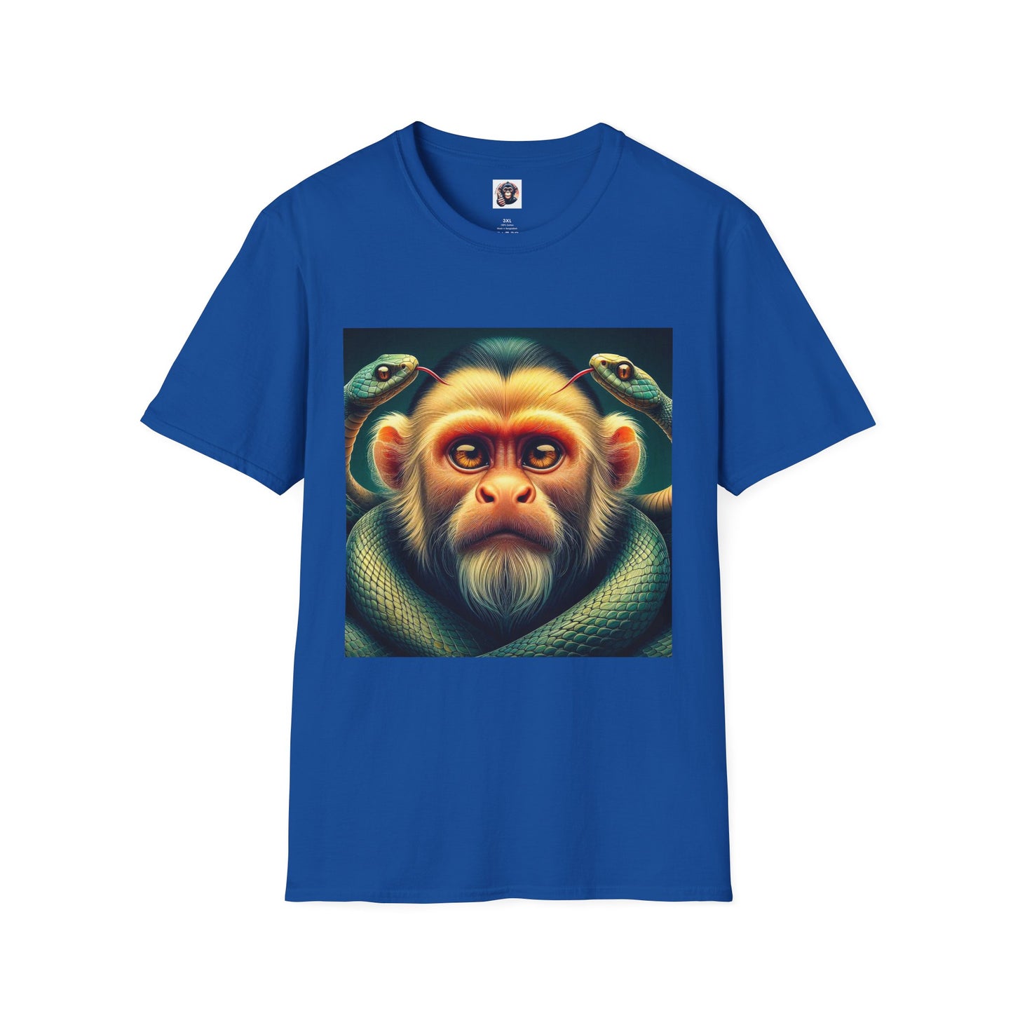 Capuchin Monkey scary snakes shirt T-Shirt Printify XS Royal