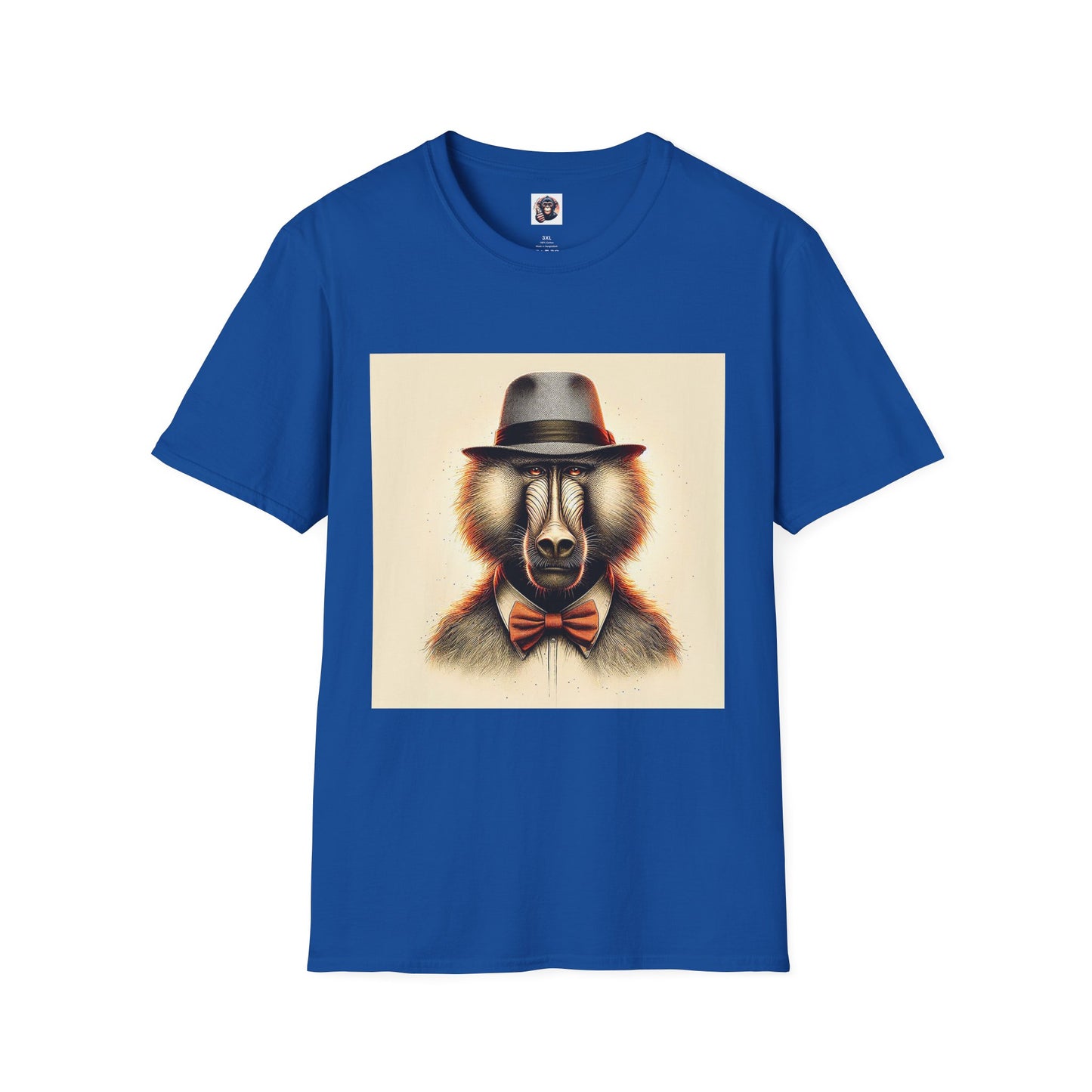 Baboon bow tie cutie T-Shirt Printify XS Royal