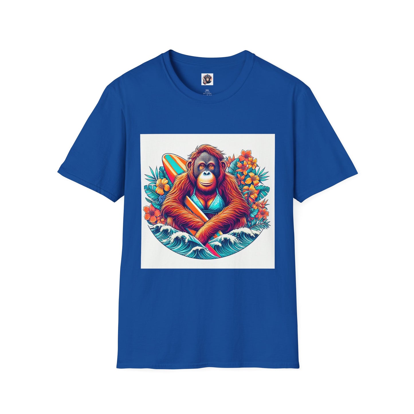 Orangutans surfing T-Shirt Printify XS Royal