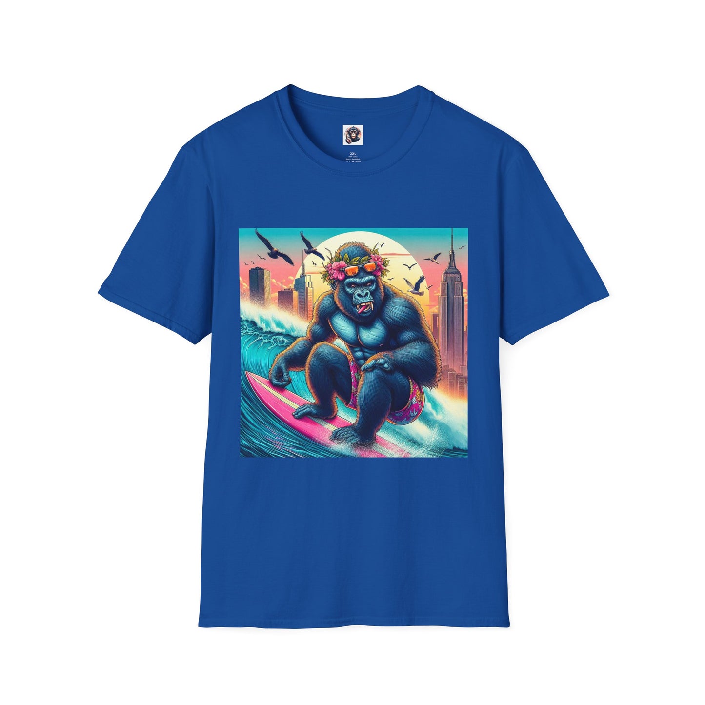 Gorilla pretty surfer T-Shirt Printify XS Royal