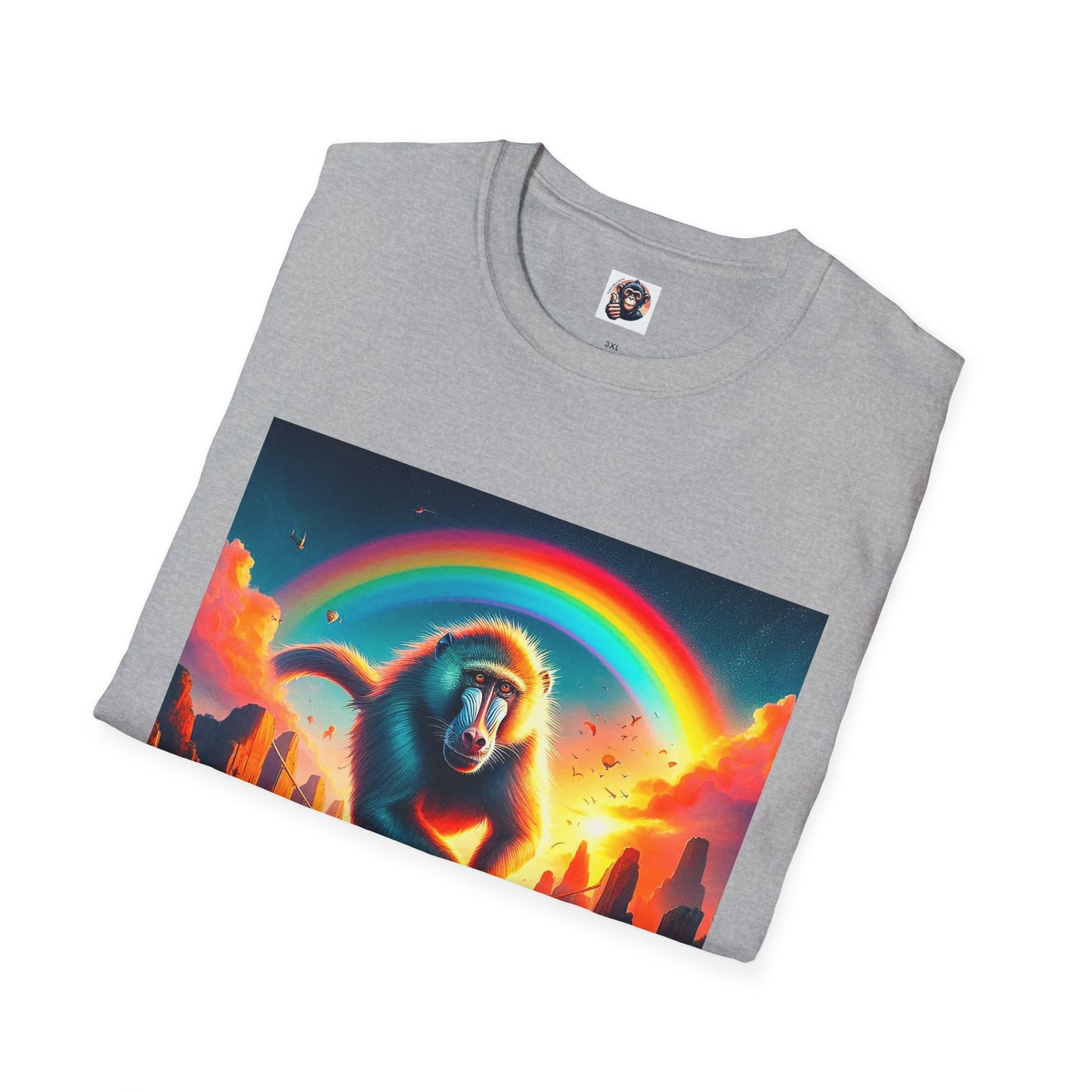 Baboon rainbow bridge T-Shirt Printify