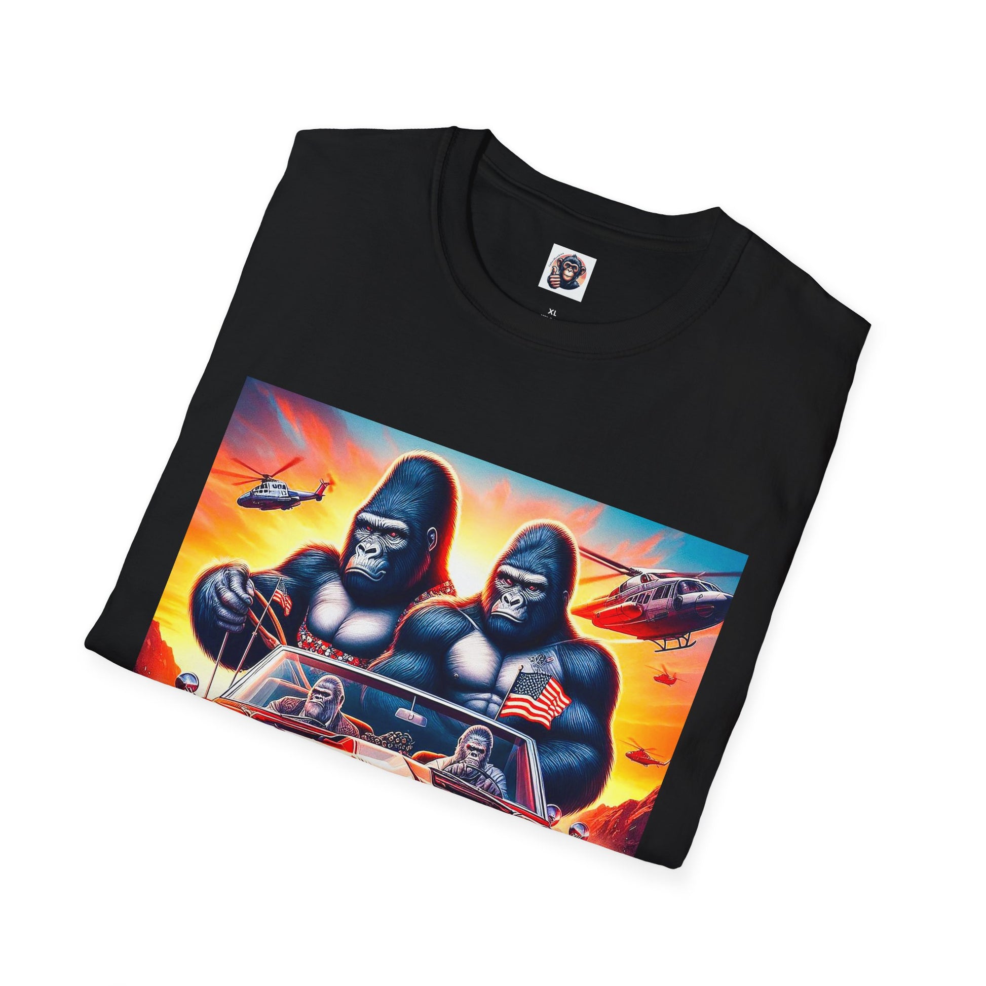 Gorilla red car T-Shirt Printify