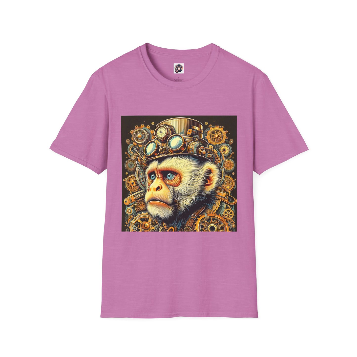 Steam punk Capuchin Monkey T-Shirt Printify S Heather Radiant Orchid