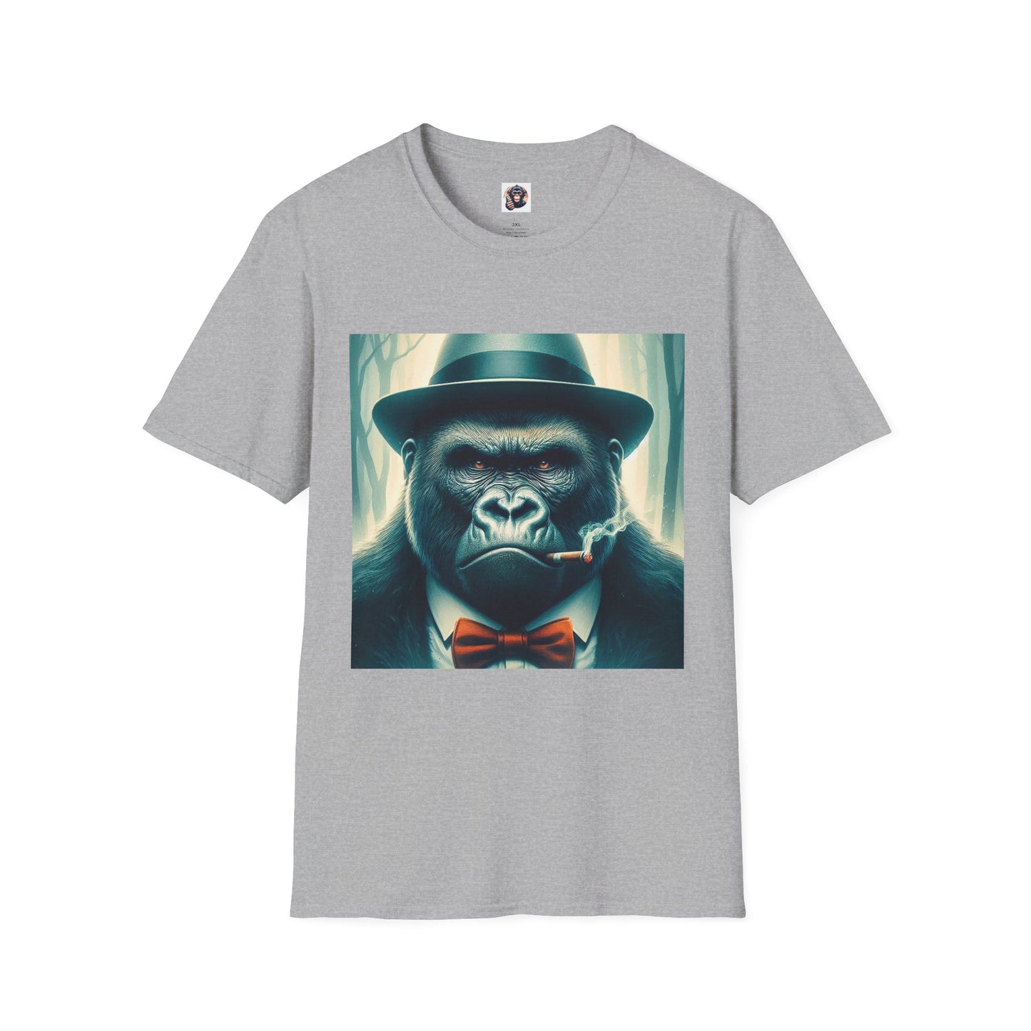 Gorilla cigar smoking T-Shirt Printify XS Sport Grey