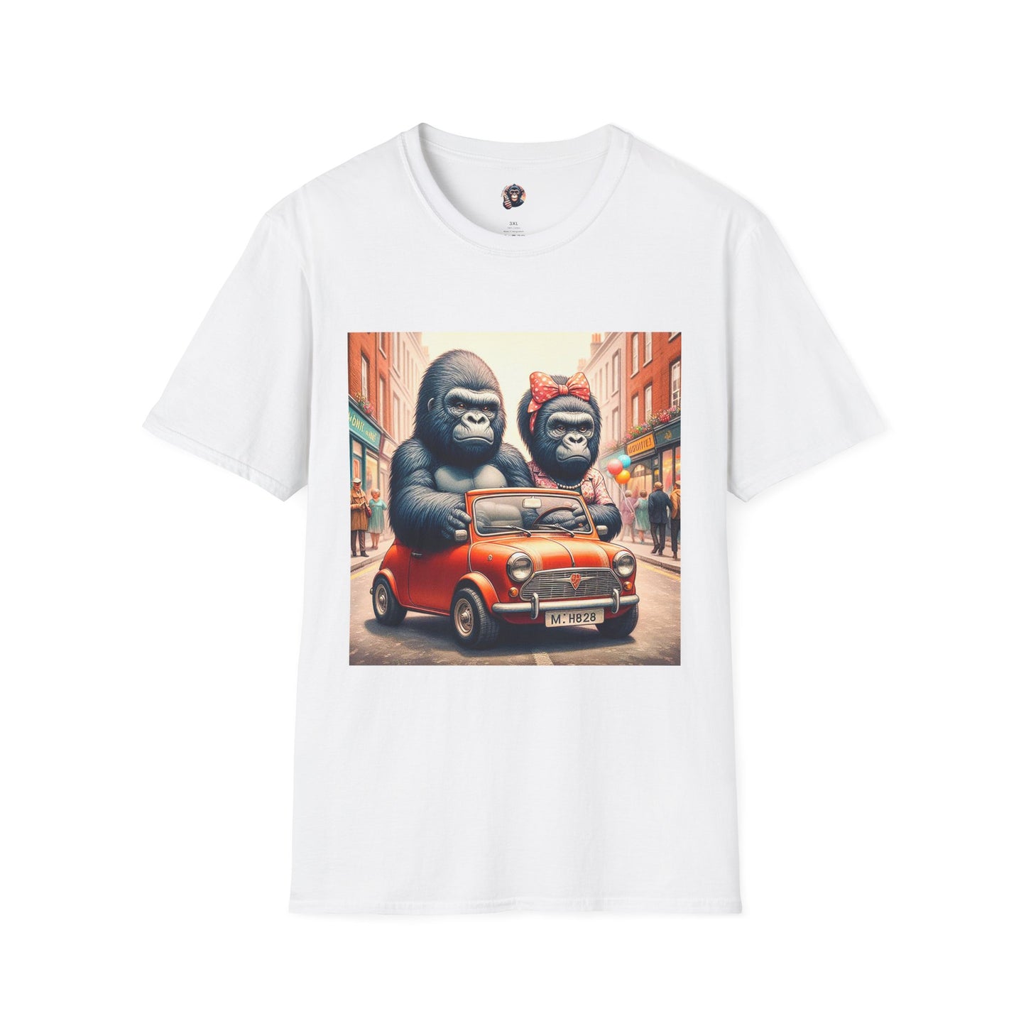 Wacky Gorilla angry drivers T-Shirt Printify S White