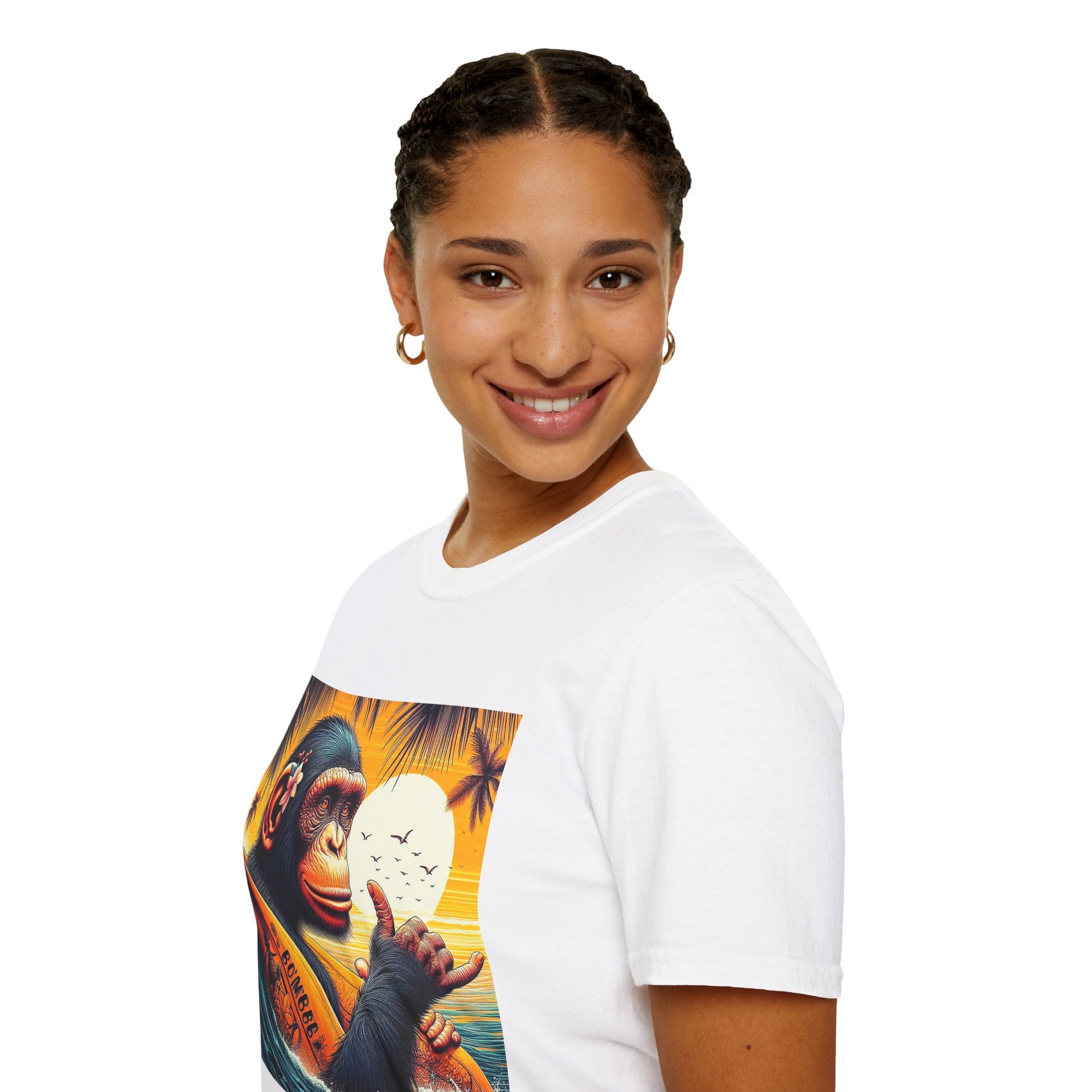 Bonobo surfs up T-Shirt Printify S White