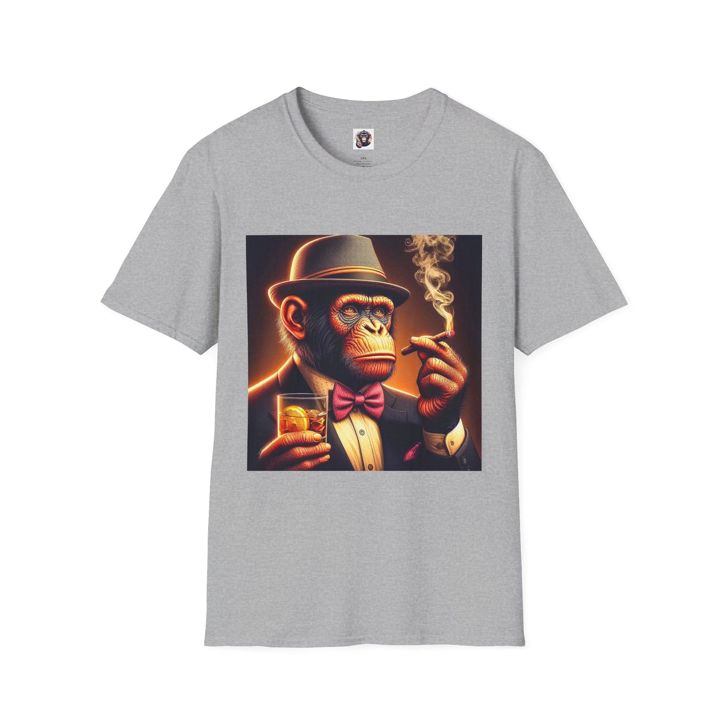 Bonobo whiskey anf cigars T-Shirt Printify XS Sport Grey
