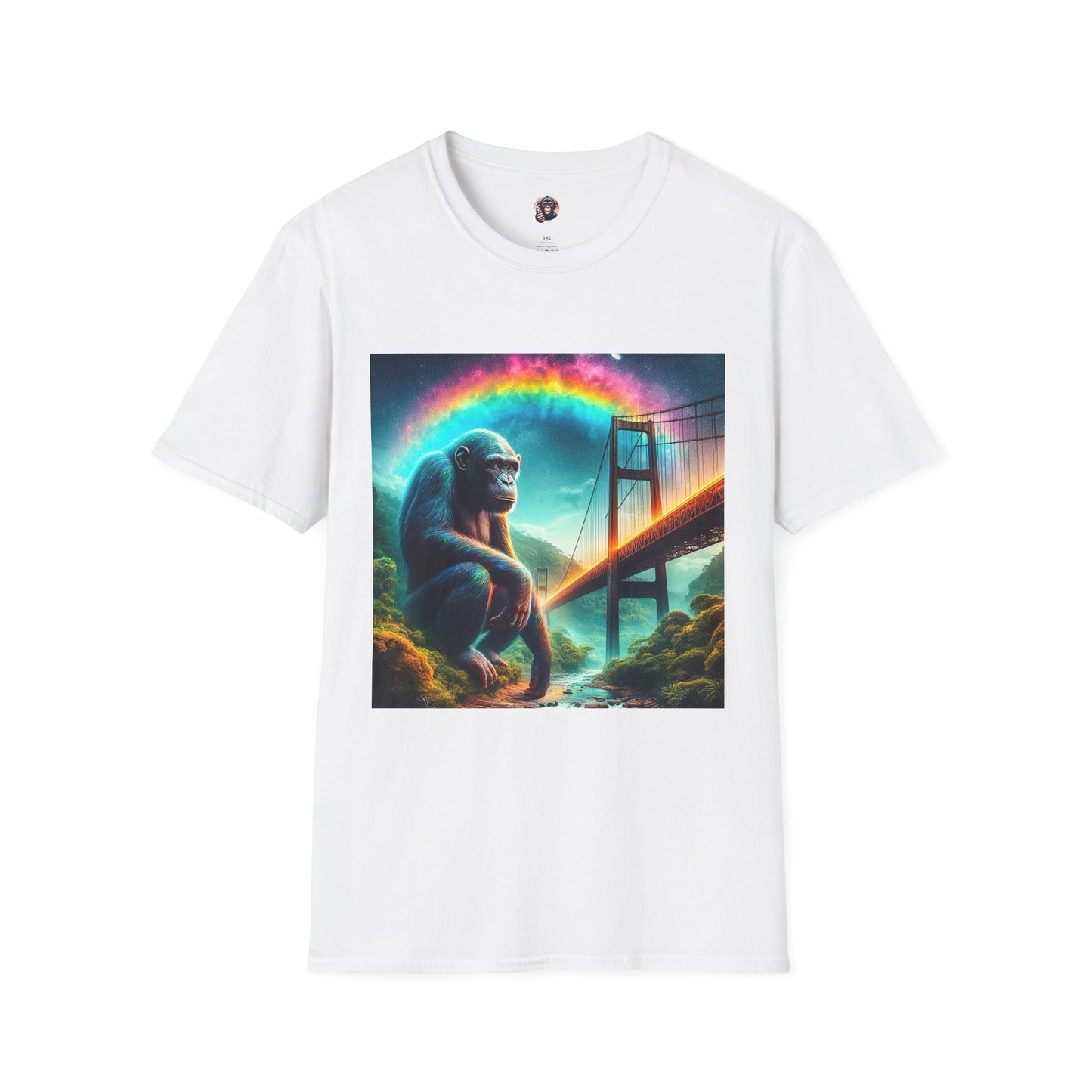 Bonobo rainbow bridge T-Shirt Printify S White