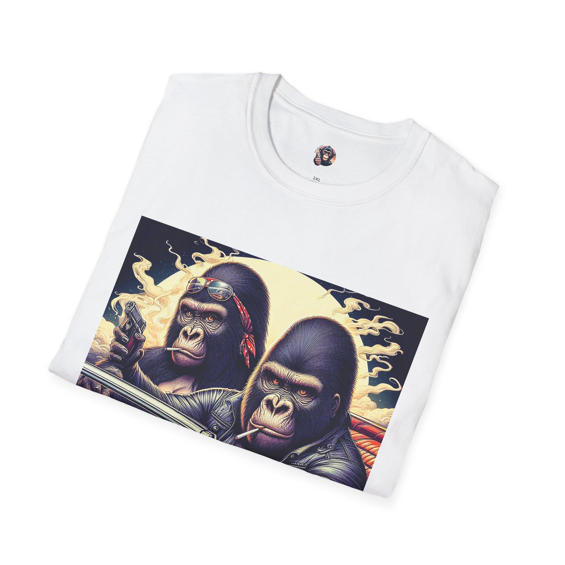 Wacky Gorilla red car T-Shirt Printify