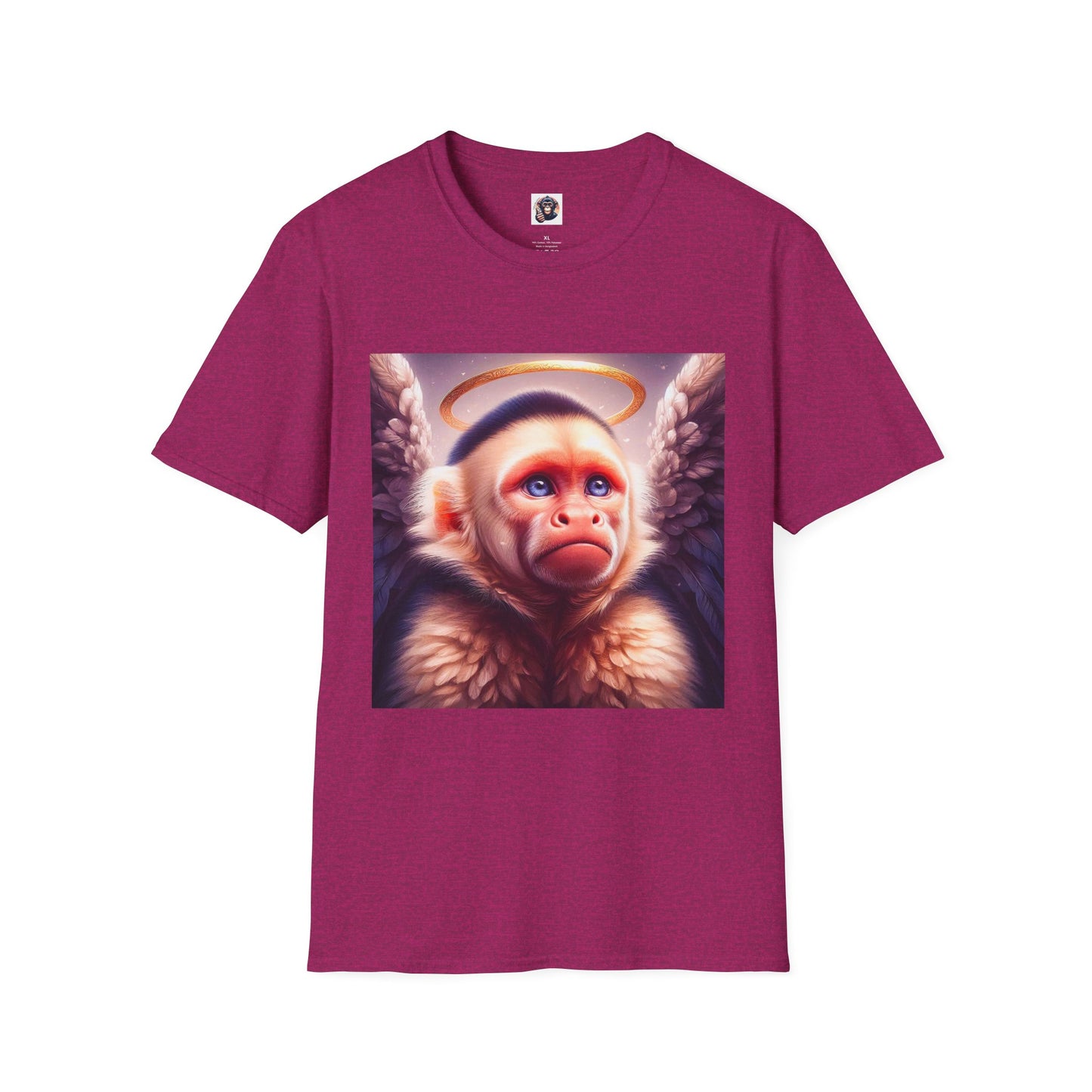 Capuchin Monkey heavenly Angel T-Shirt Printify S Antique Heliconia