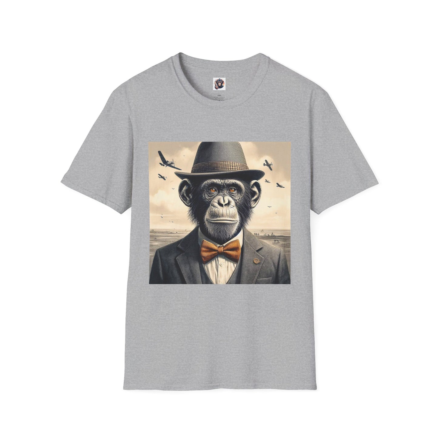 Bonobo hat and bow tie T-Shirt Printify XS Sport Grey