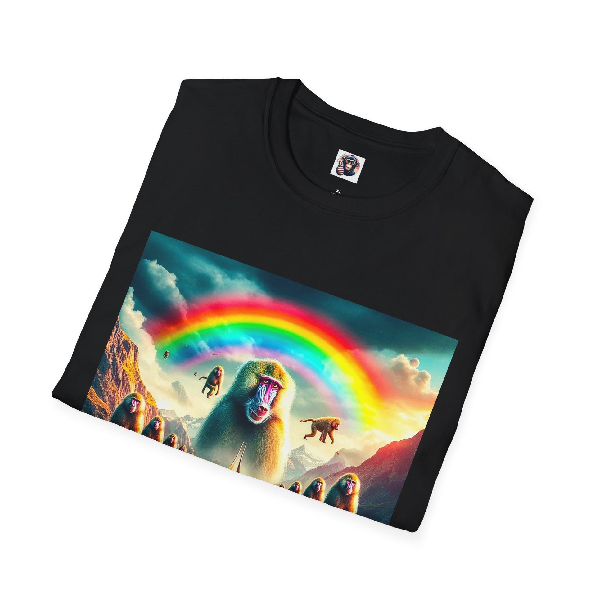 Baboon pretty rainbow T-Shirt Printify