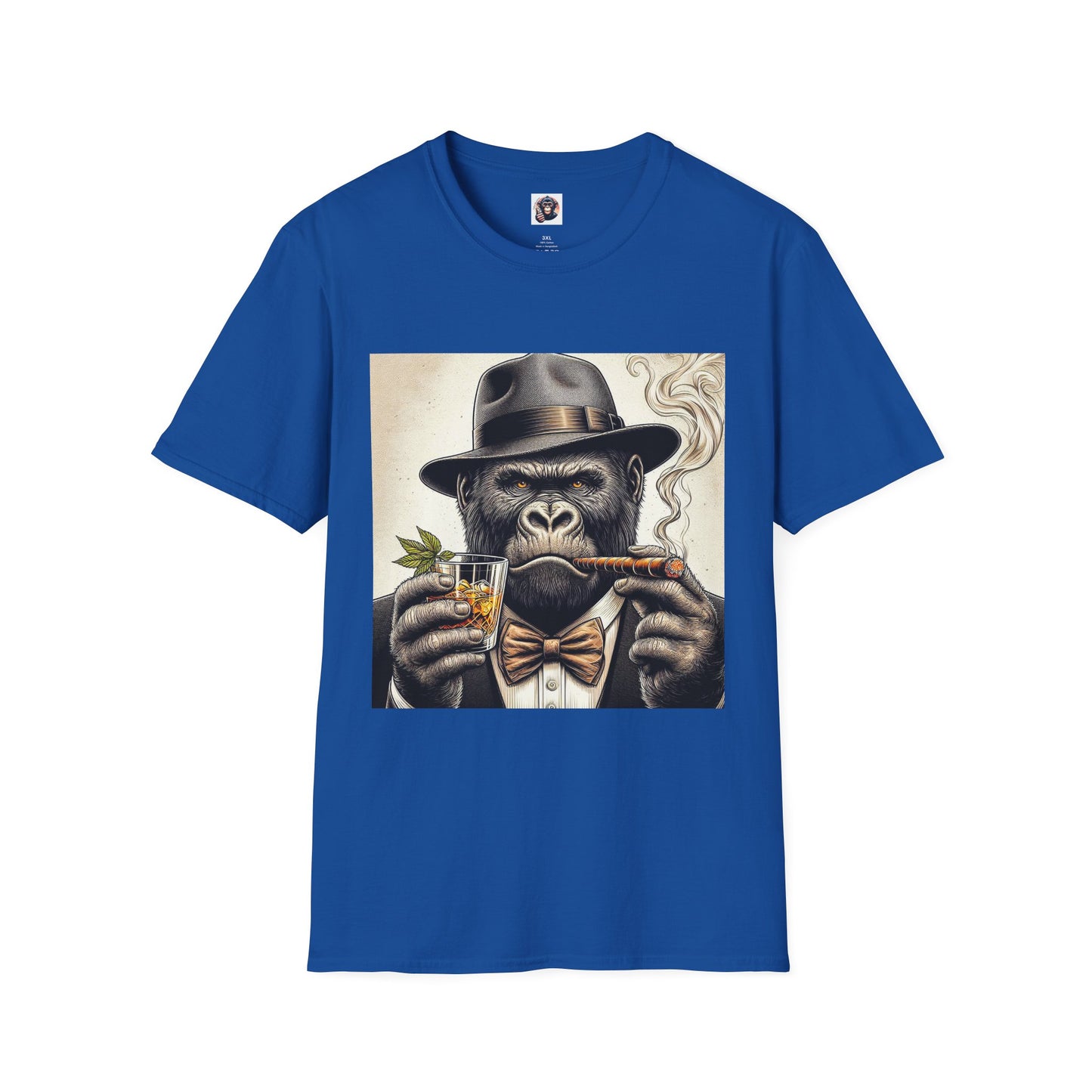 Gorilla whiskey and cigars T-Shirt Printify XS Royal