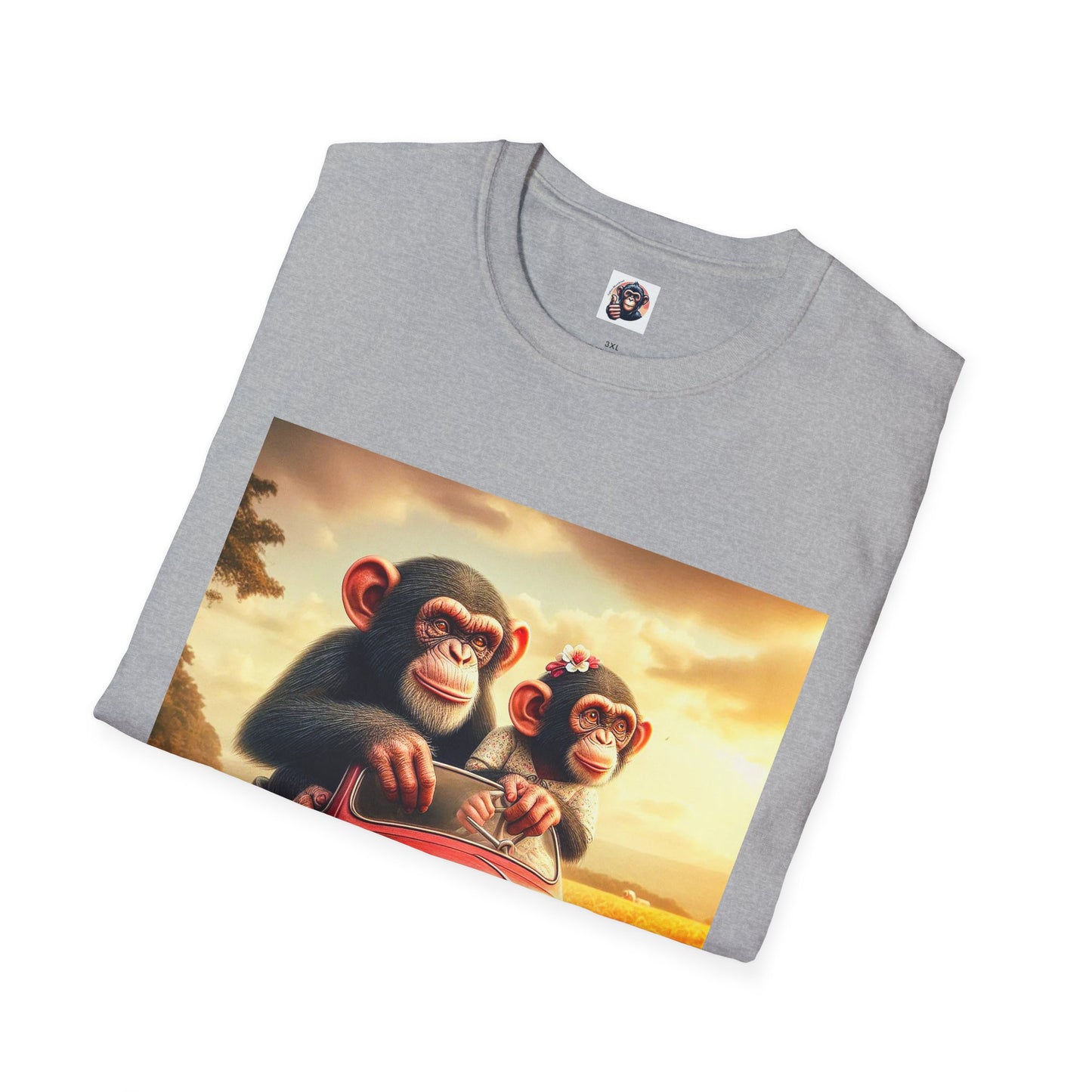 Wacky Chimp tiny car T-Shirt Printify