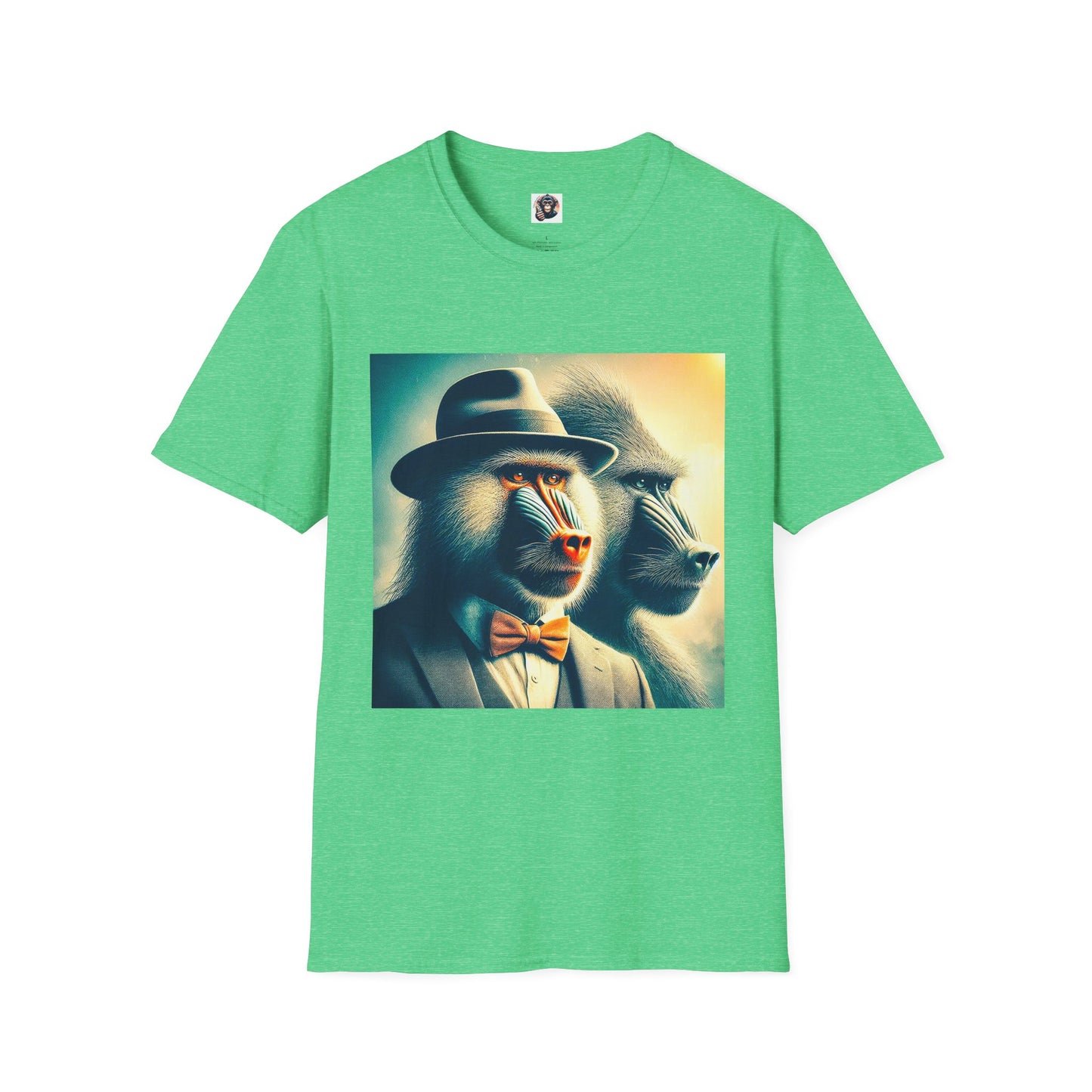 Baboon business professionals T-Shirt Printify S Heather Irish Green