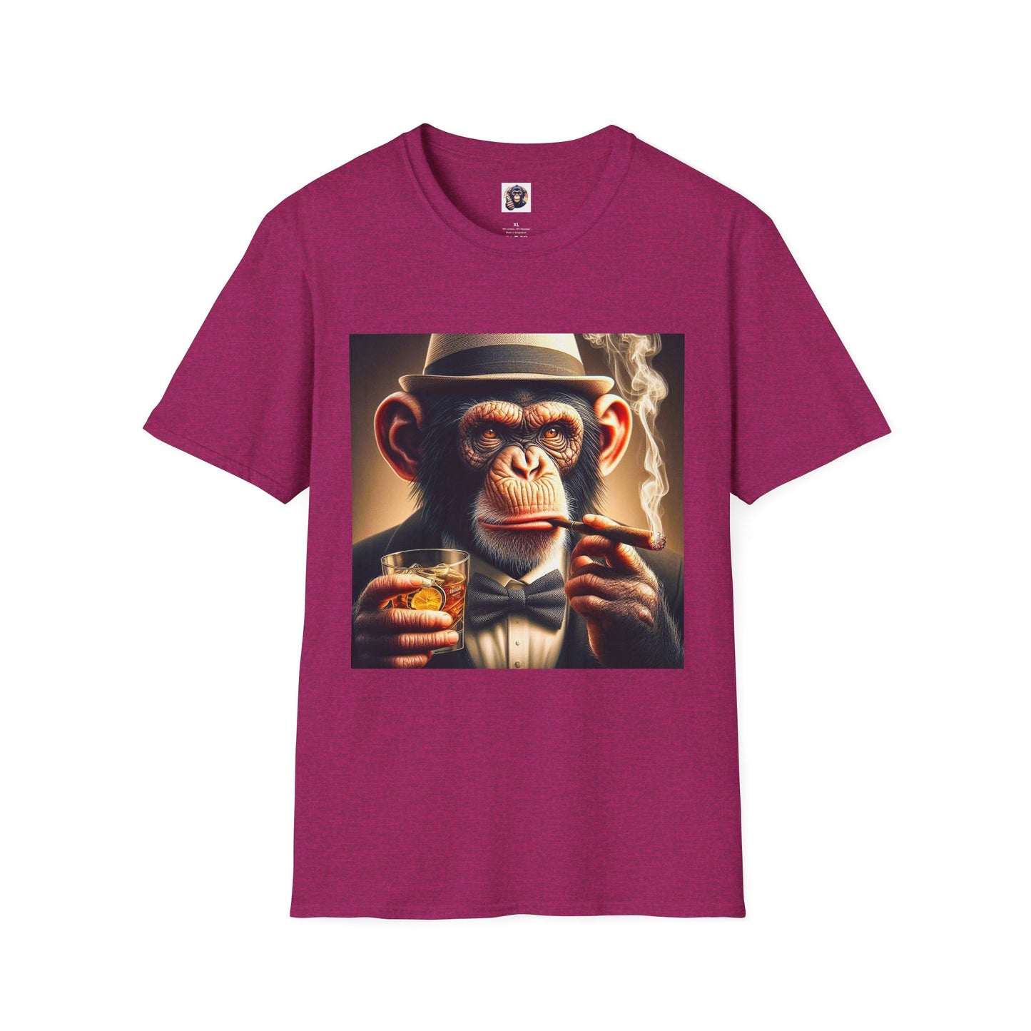 Chimp bar and smoking T-Shirt Printify S Antique Heliconia