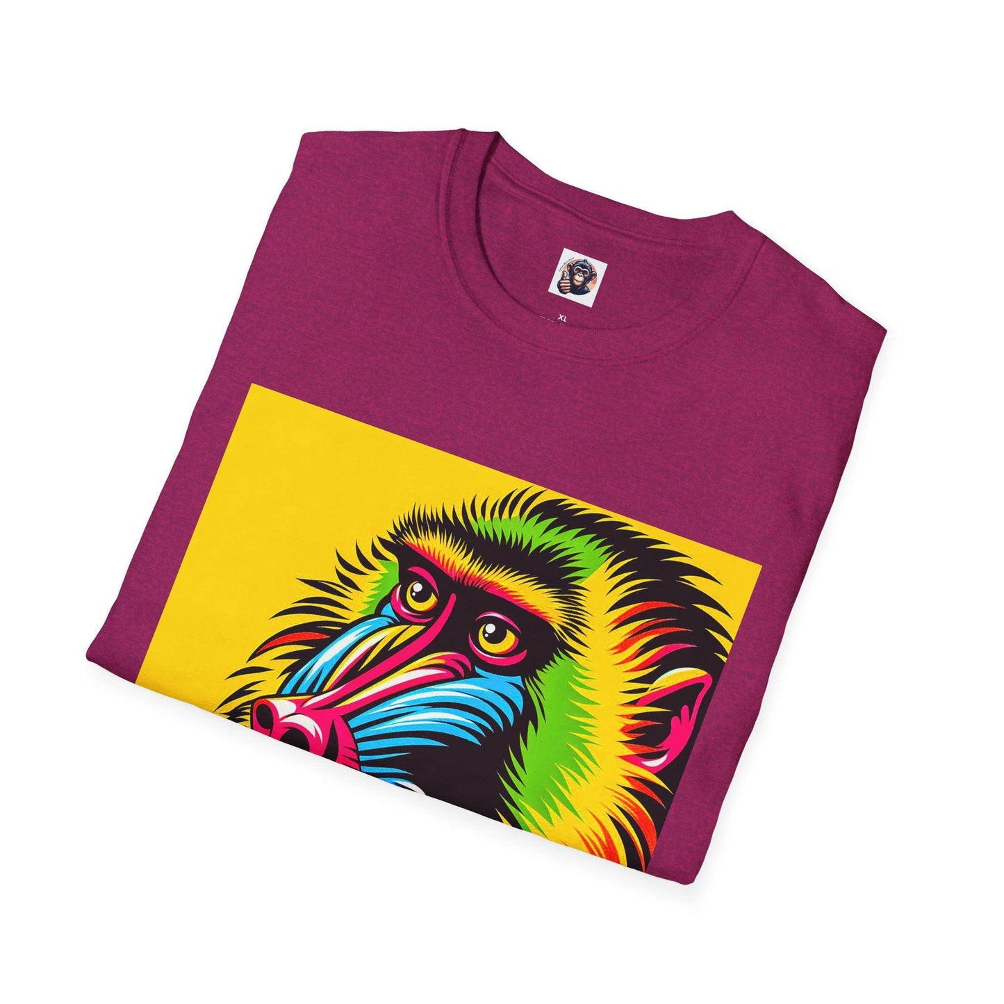 Baboon Colorful Beauty Unisex Cotton T Shirt Crew Neck Animal Art Tee Vibrant Pop Graphic by Printify