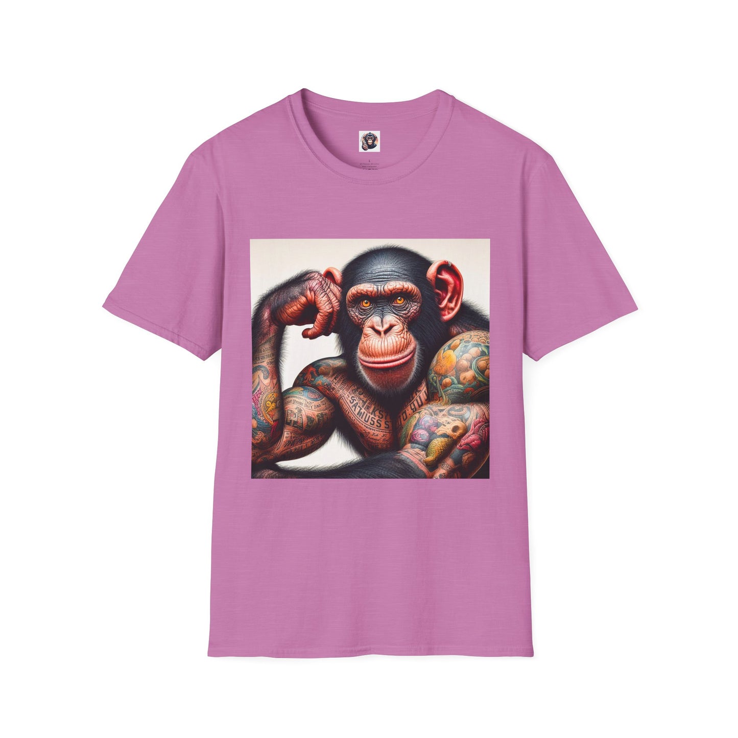 Bonobo muscles man T-Shirt Printify S Heather Radiant Orchid