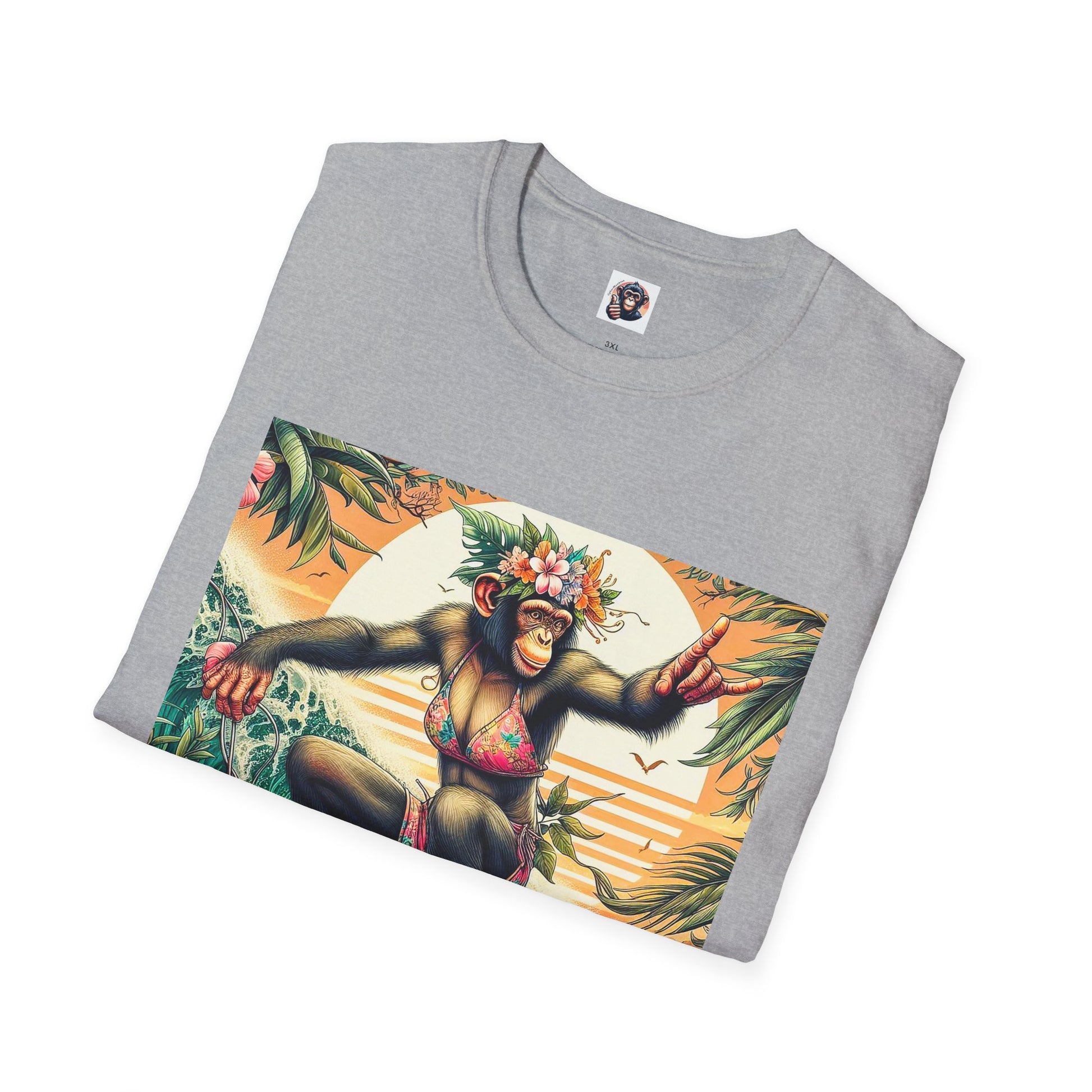 Chimp surfing T-Shirt Printify
