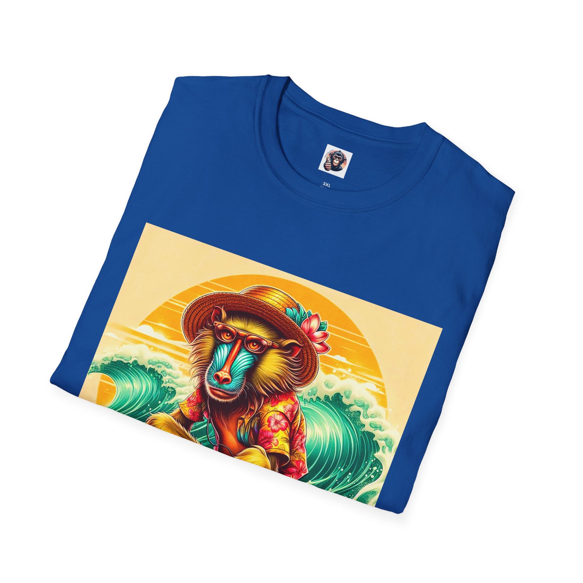 Baboon surfing shirt T-Shirt Printify