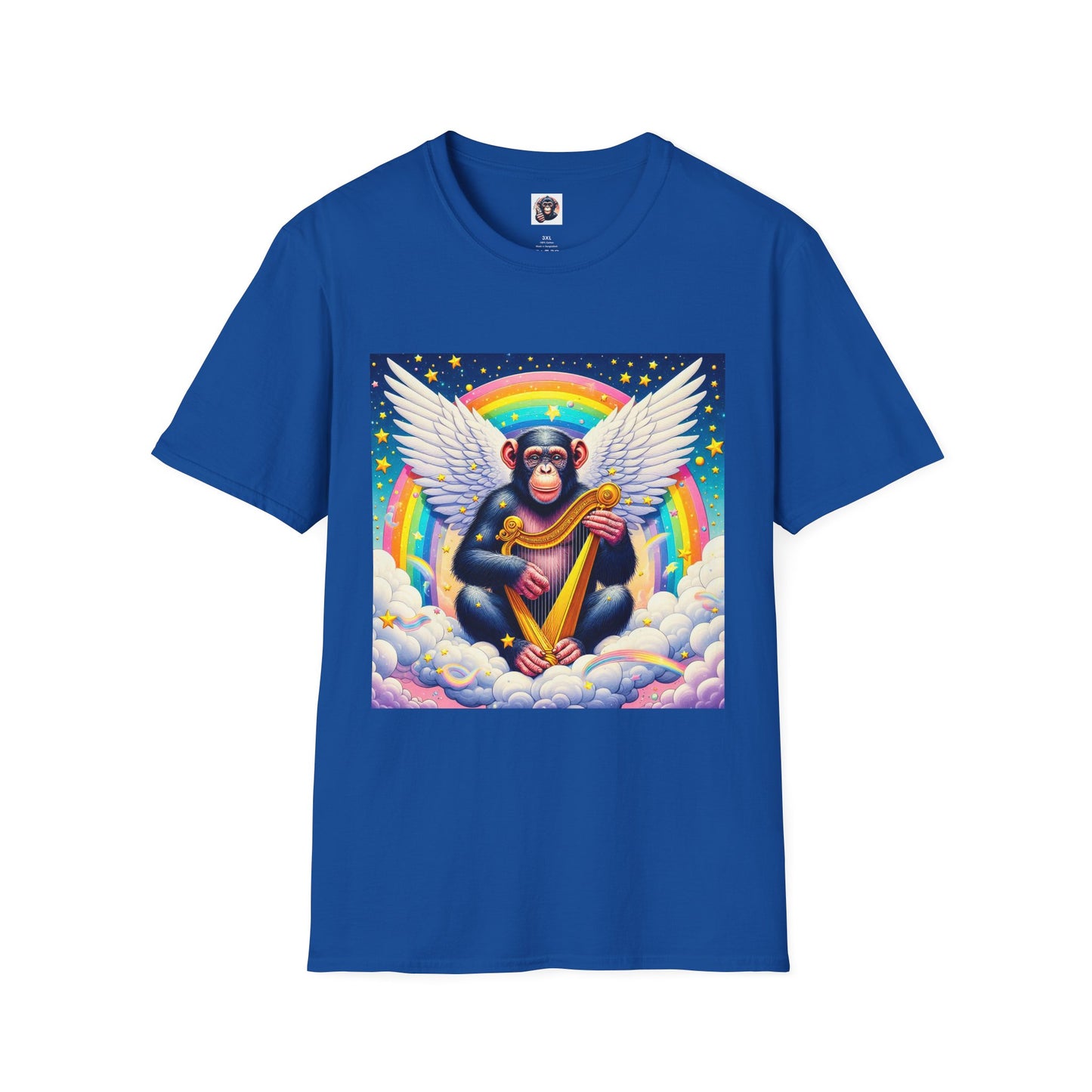 Bonobo harp player T-Shirt Printify XS Royal