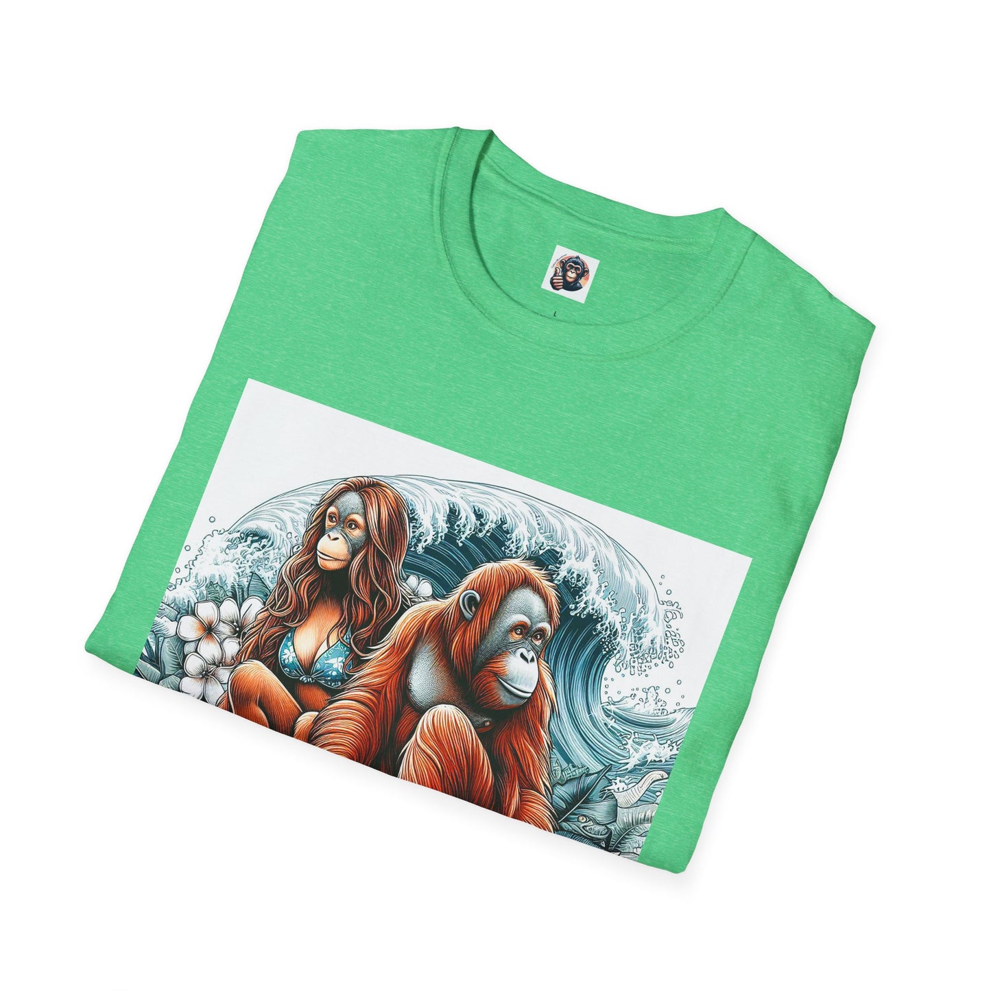 Orangutans surfing