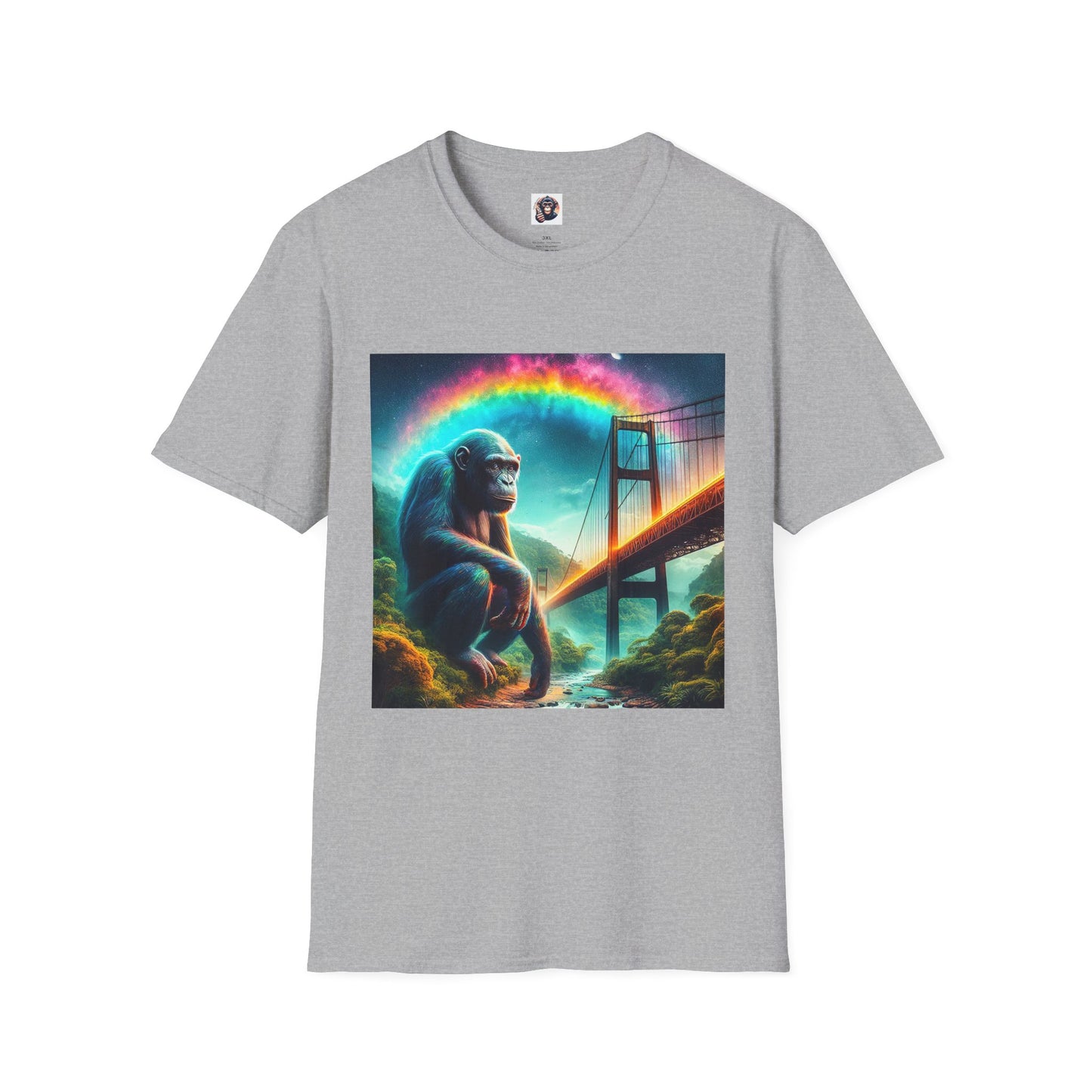 Bonobo rainbow bridge T-Shirt Printify XS Sport Grey