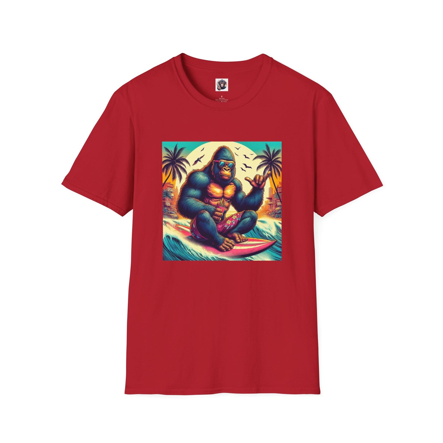 Gorilla T-Shirt Printify S Cherry Red
