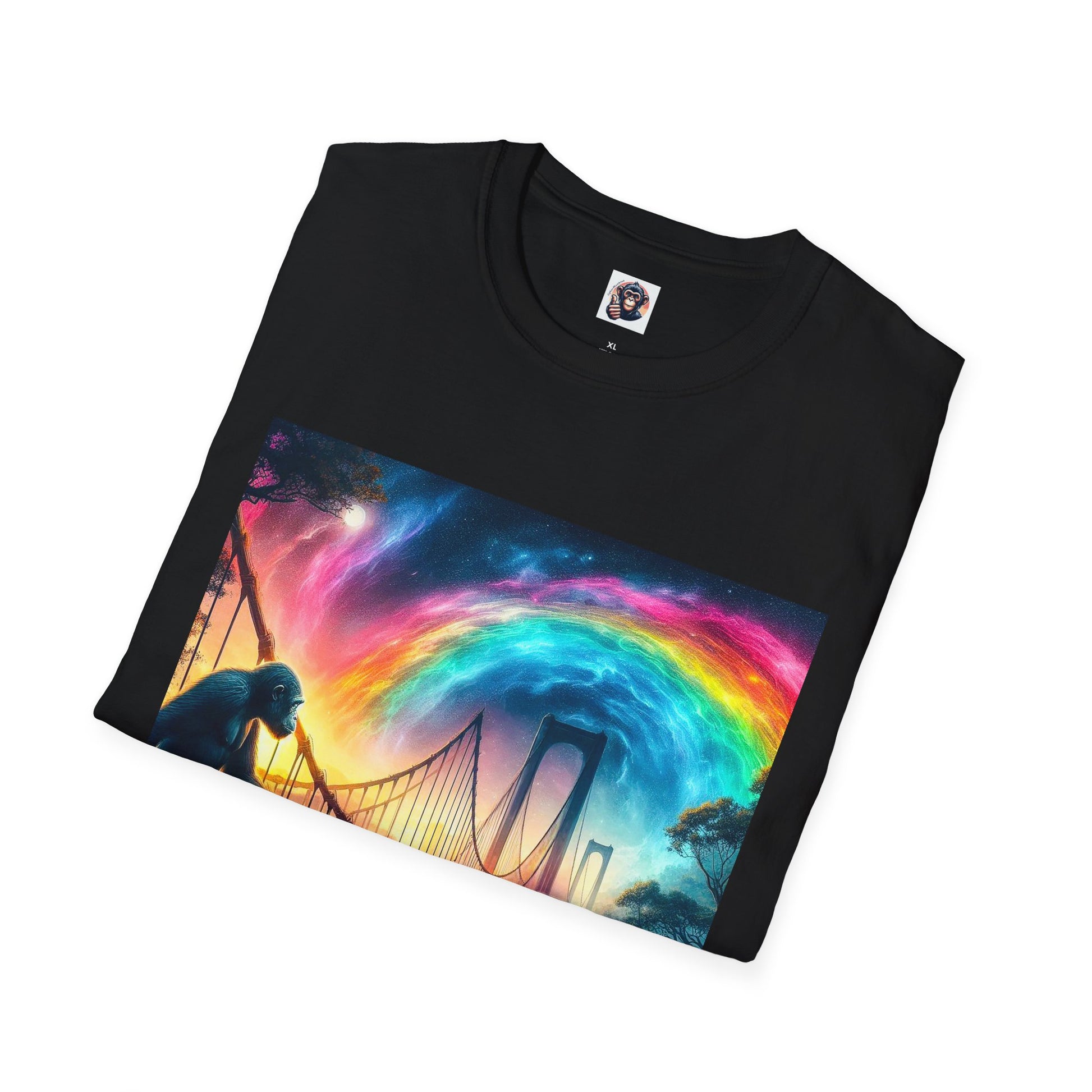 Bonobo twirling rainbow T-Shirt Printify