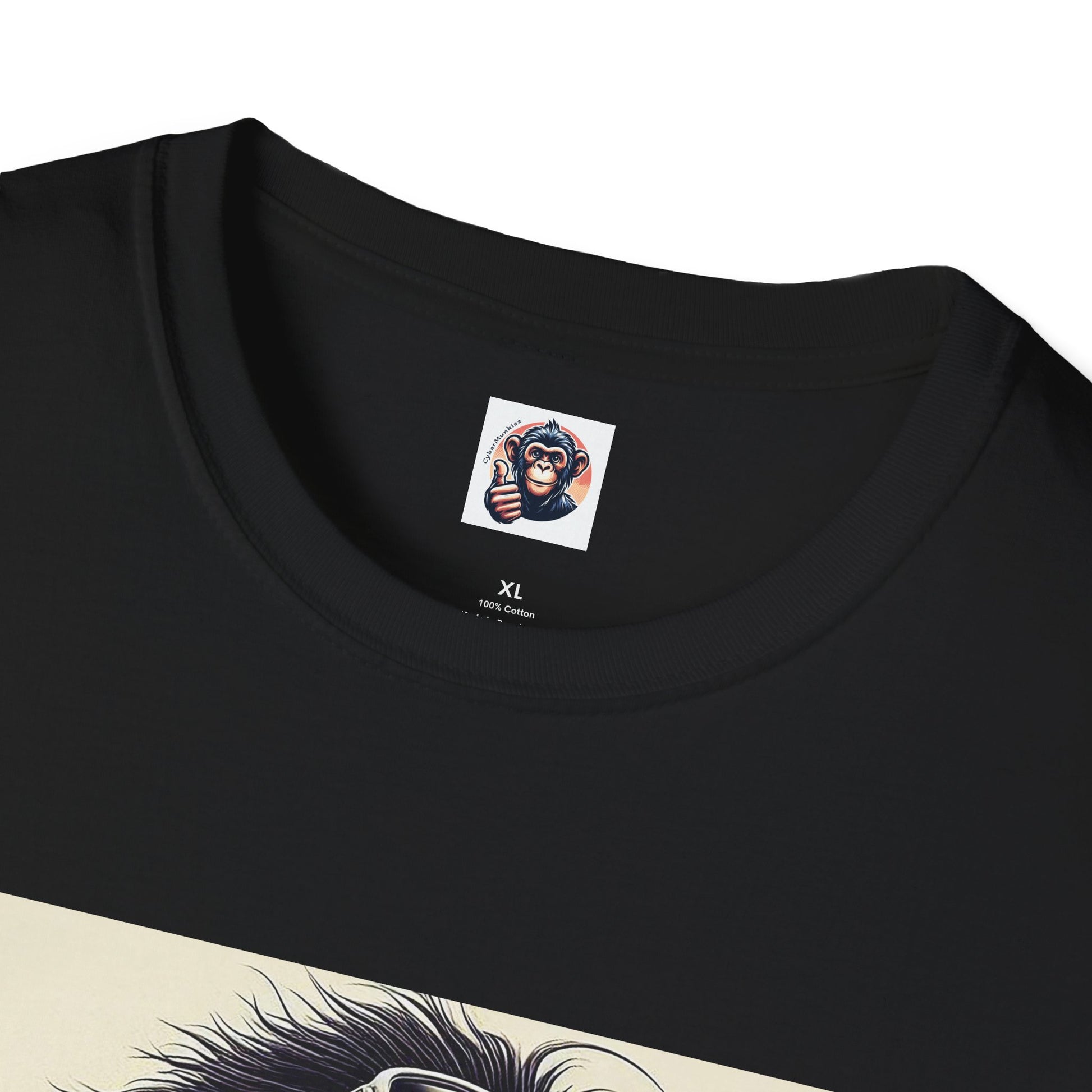 Baboon black and white surfer T-Shirt Printify