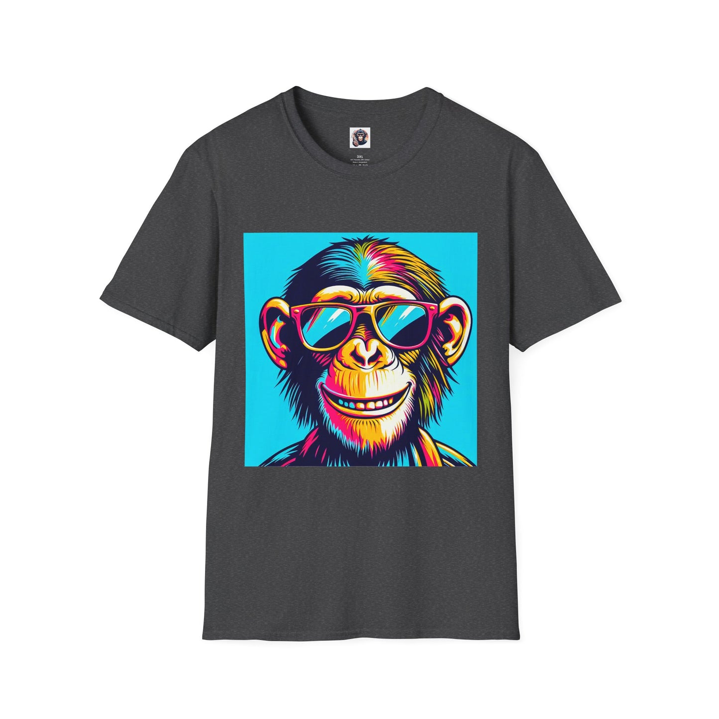 Chimp happy man T-Shirt Printify XS Dark Heather