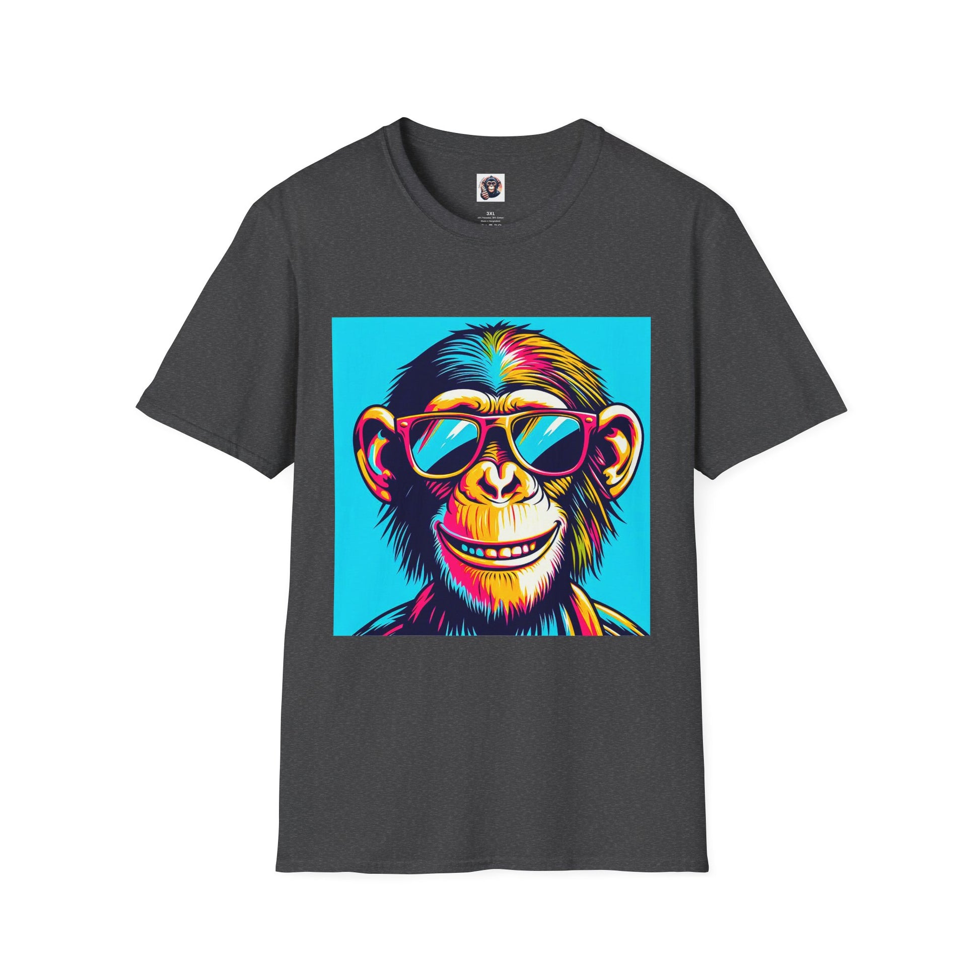 Chimp happy man T-Shirt Printify XS Dark Heather