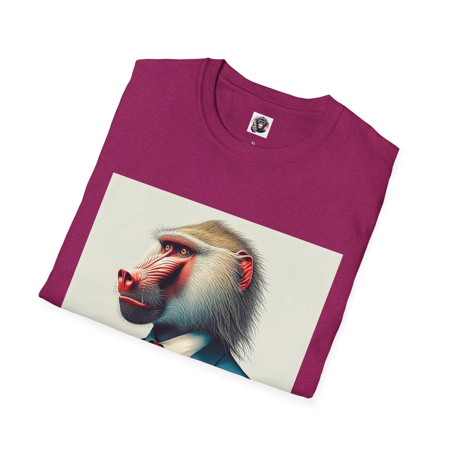 Baboon In A Suit Graphic T Shirt Humorous Animal Print Cotton Crew Neck Tee For Men And Women by Printify