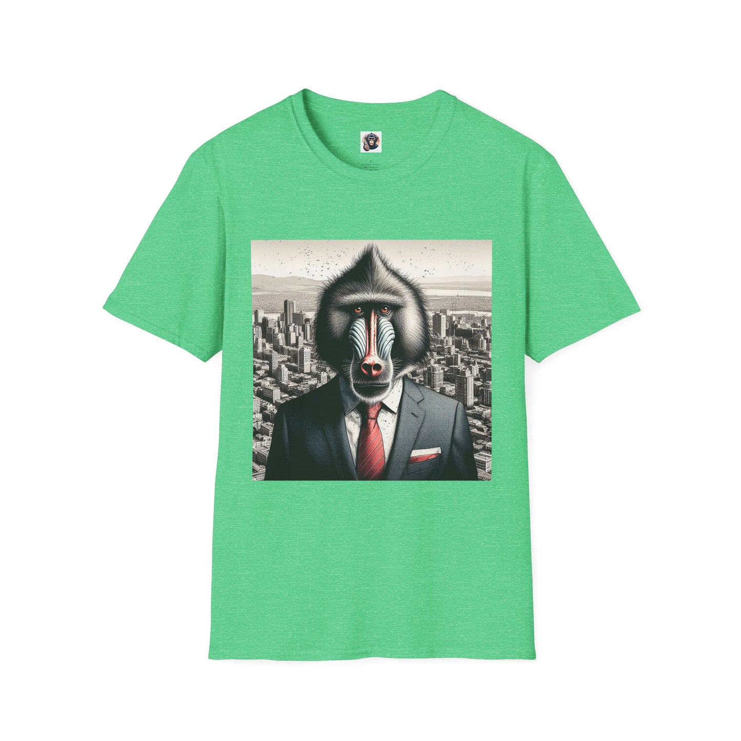 Baboon business professionals T-Shirt Printify S Heather Irish Green