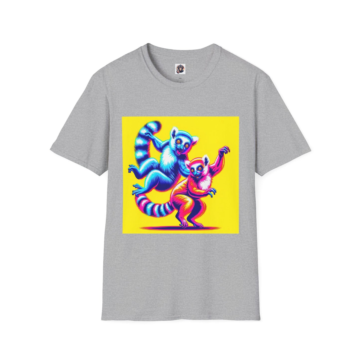 Lemurs happy dancing T-Shirt Printify XS Sport Grey