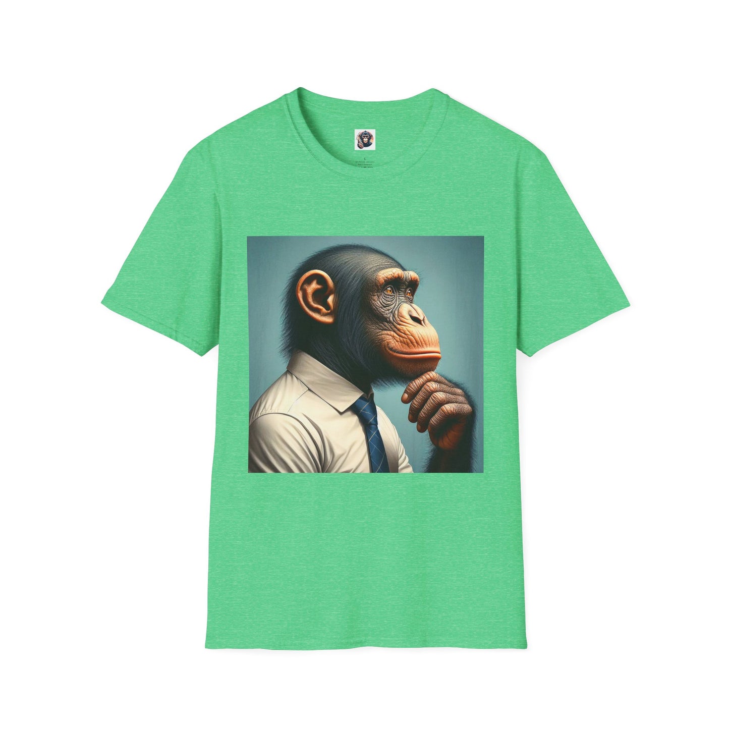 Bonobo business man T-Shirt Printify S Heather Irish Green
