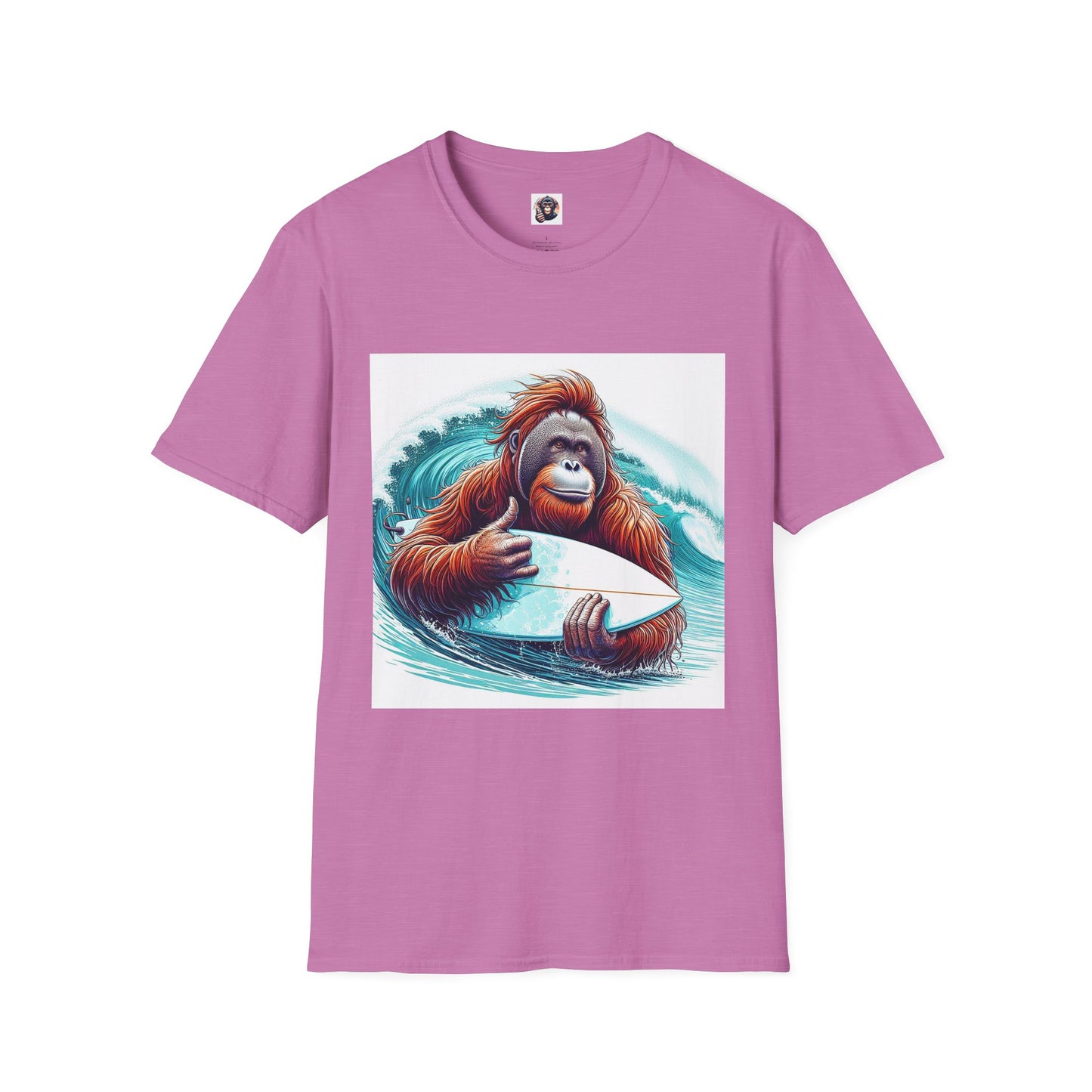 Orangutans surfer T-Shirt Printify S Heather Radiant Orchid