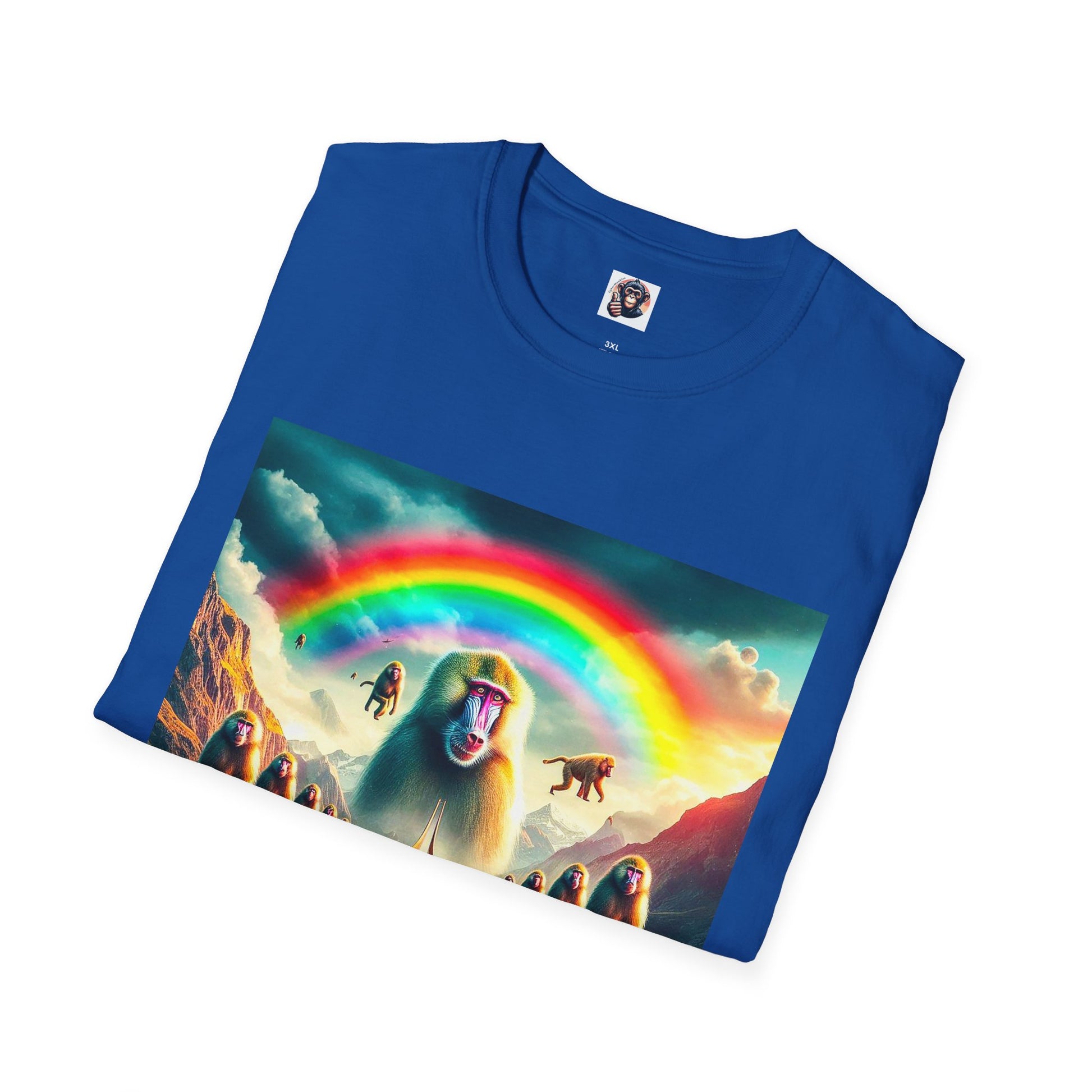 Baboon pretty rainbow T-Shirt Printify