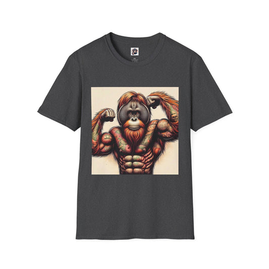 Muscular orangutan gym team graphic tee